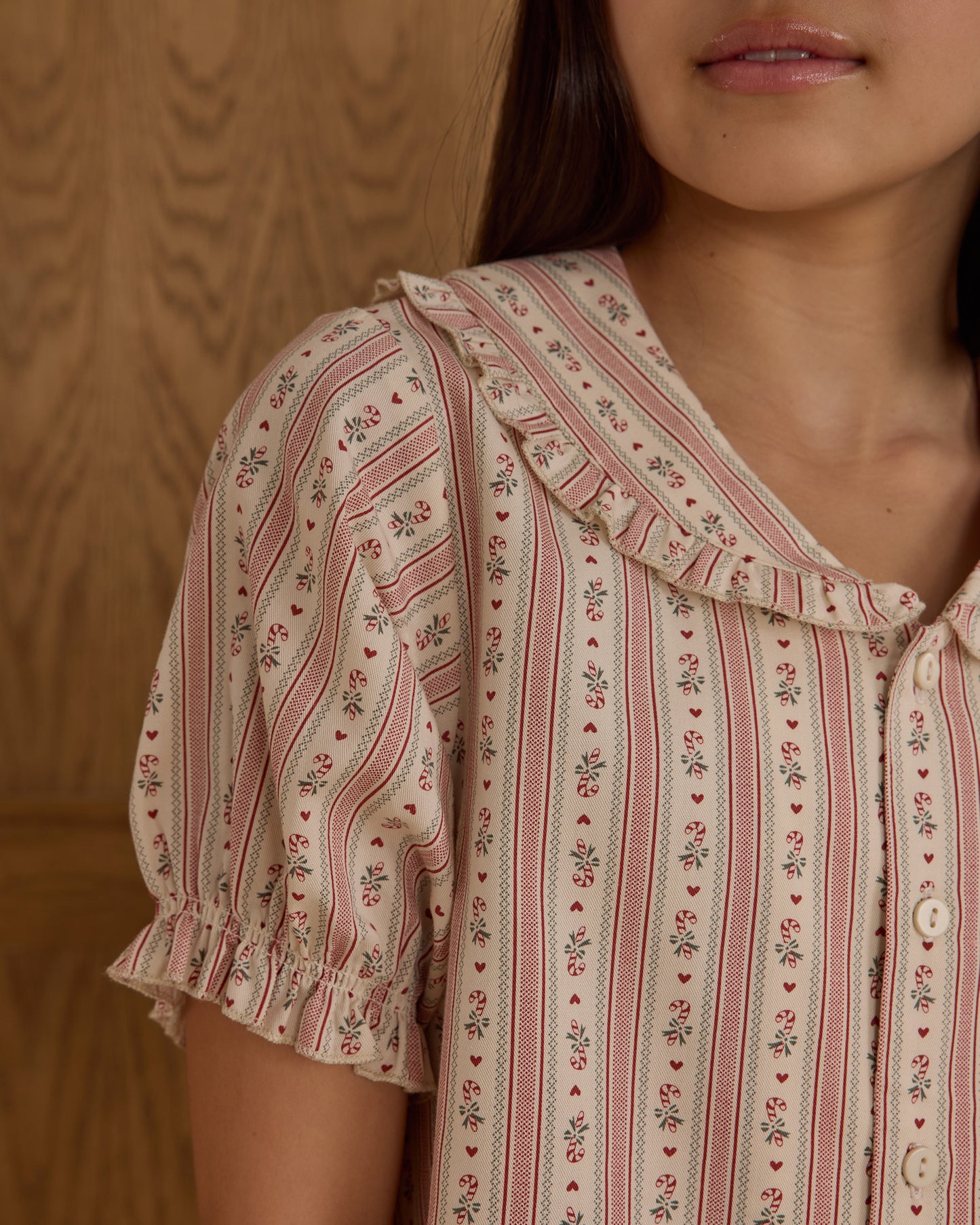 Ruffle Pajamas || Candy Cane Stripe - Rylee + Cru | Kids Clothes | Trendy Baby Clothes | Modern Infant Outfits |