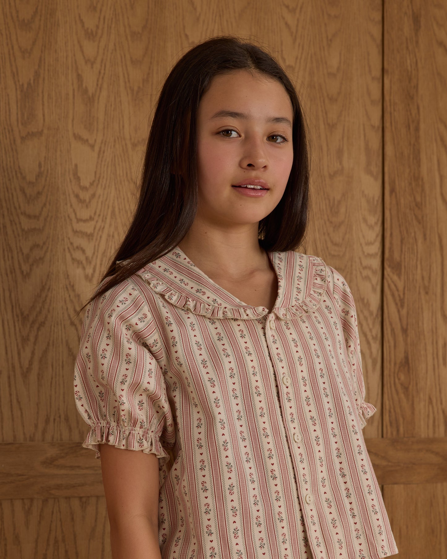 Ruffle Pajamas || Candy Cane Stripe - Rylee + Cru | Kids Clothes | Trendy Baby Clothes | Modern Infant Outfits |