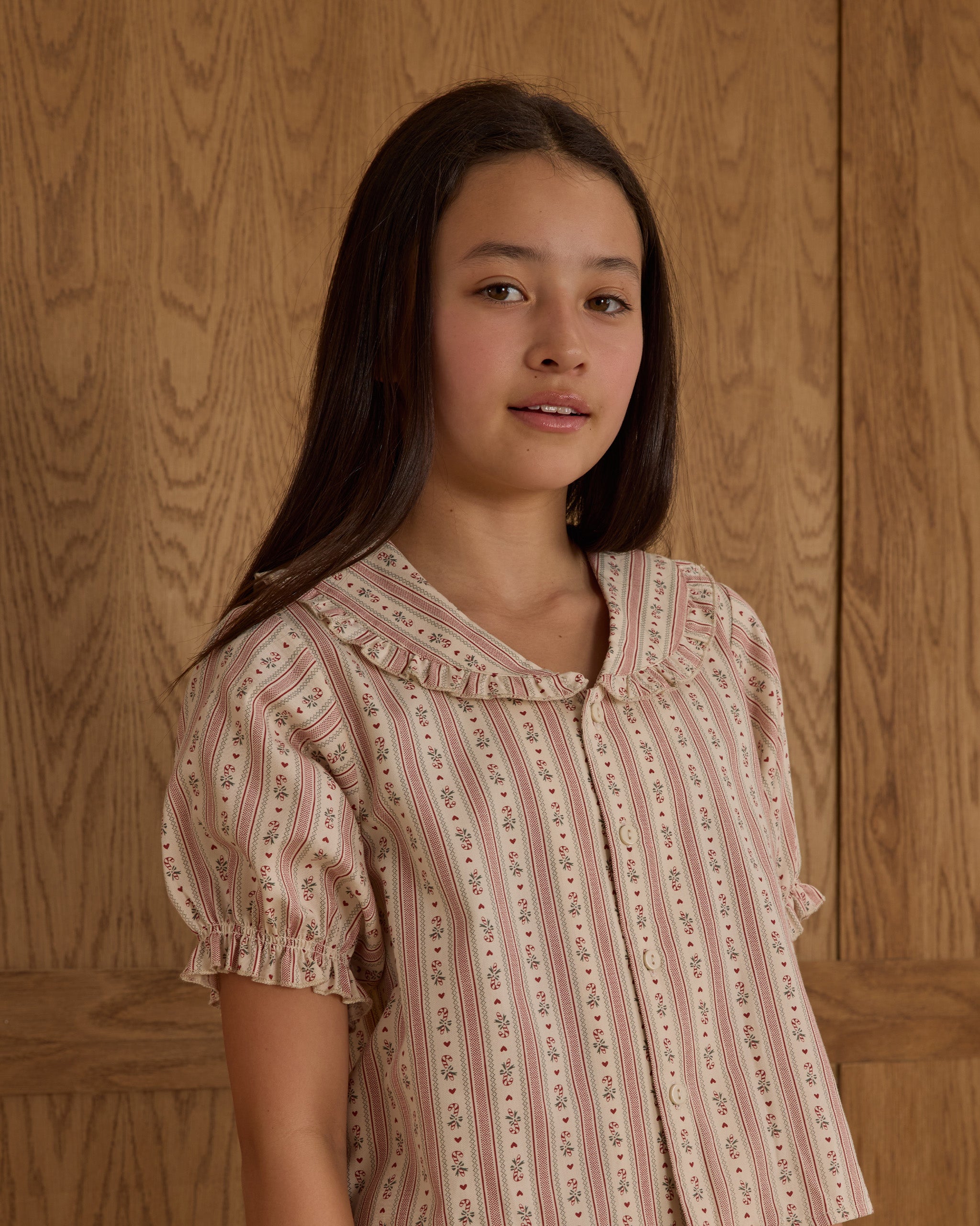 Ruffle Pajamas || Candy Cane Stripe - Rylee + Cru | Kids Clothes | Trendy Baby Clothes | Modern Infant Outfits |