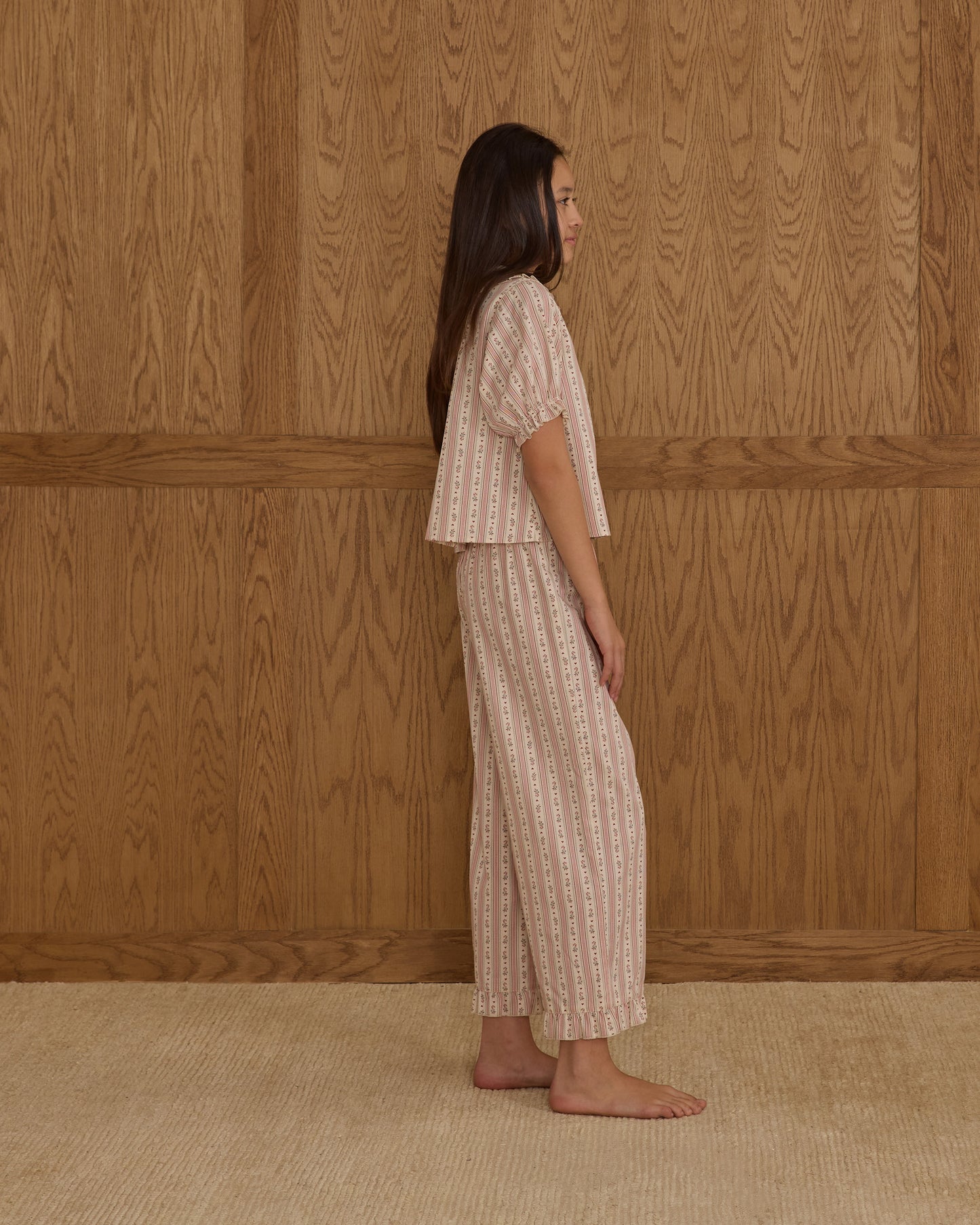 Ruffle Pajamas || Candy Cane Stripe - Rylee + Cru | Kids Clothes | Trendy Baby Clothes | Modern Infant Outfits |