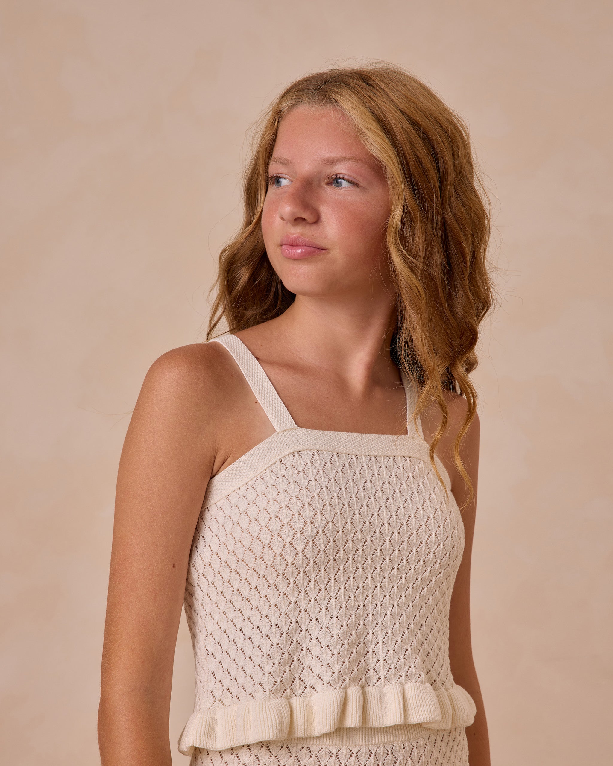 Crochet Tank Set | Ivory - Rylee + Cru | Kids Clothes | Trendy Baby Clothes | Modern Infant Outfits |