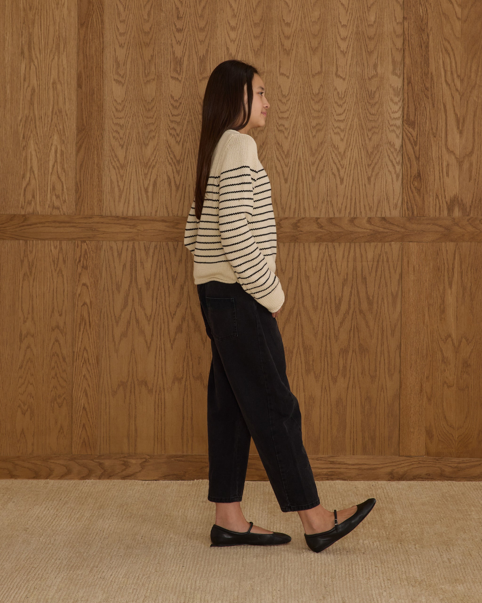 Jacques Sweater || Black Stripe - Rylee + Cru | Kids Clothes | Trendy Baby Clothes | Modern Infant Outfits |