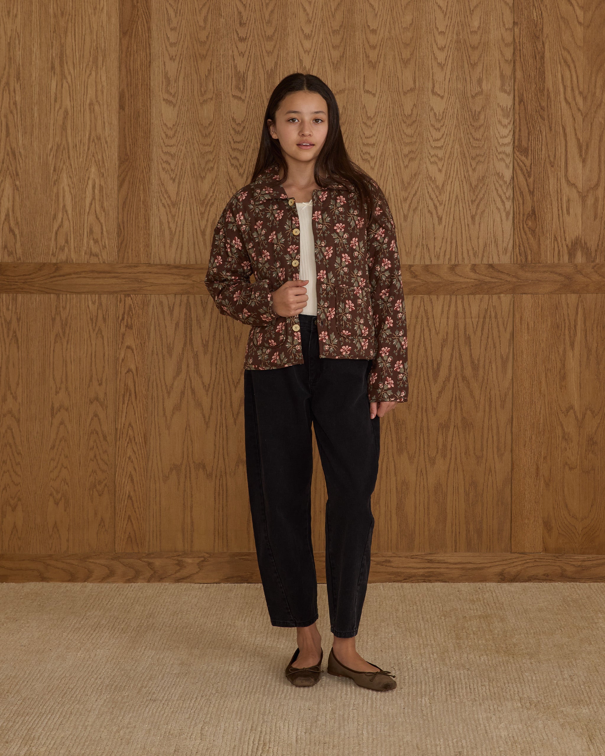 Quilted Collar Jacket || Winter Floral - Rylee + Cru | Kids Clothes | Trendy Baby Clothes | Modern Infant Outfits |