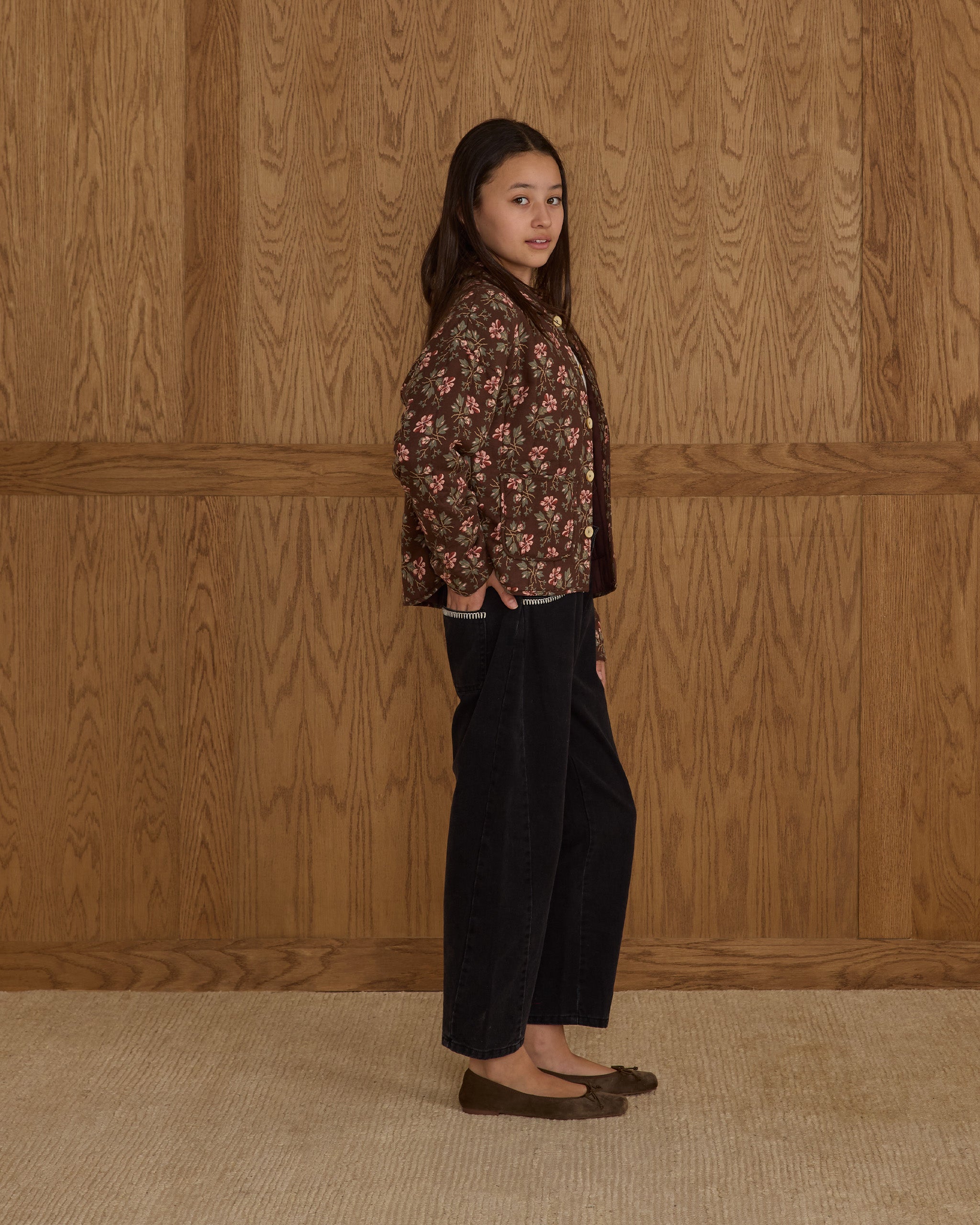 Quilted Collar Jacket || Winter Floral - Rylee + Cru | Kids Clothes | Trendy Baby Clothes | Modern Infant Outfits |