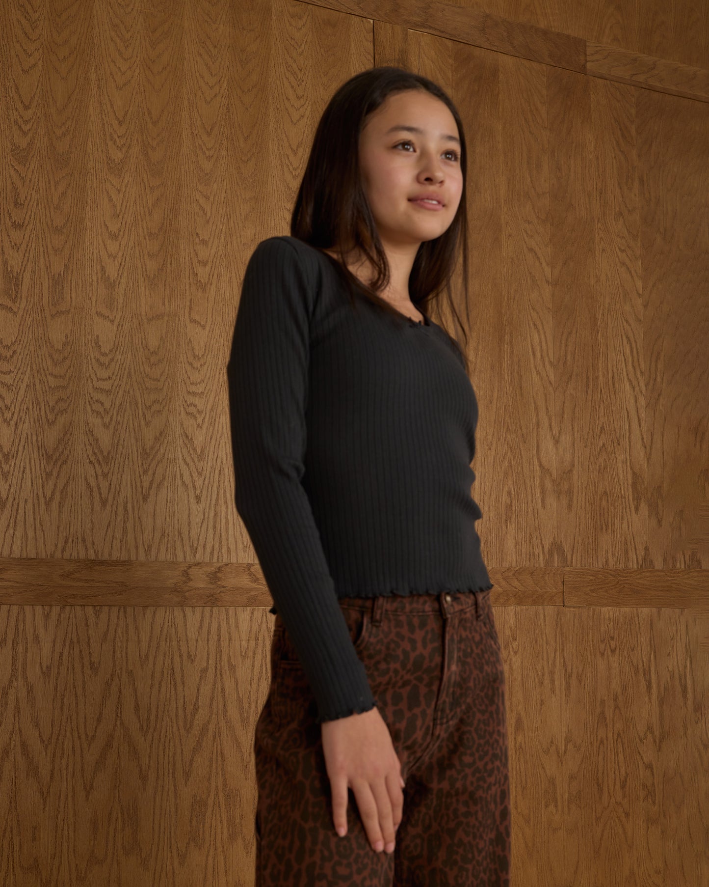 Ribbed Long Sleeve || Black - Rylee + Cru | Kids Clothes | Trendy Baby Clothes | Modern Infant Outfits |