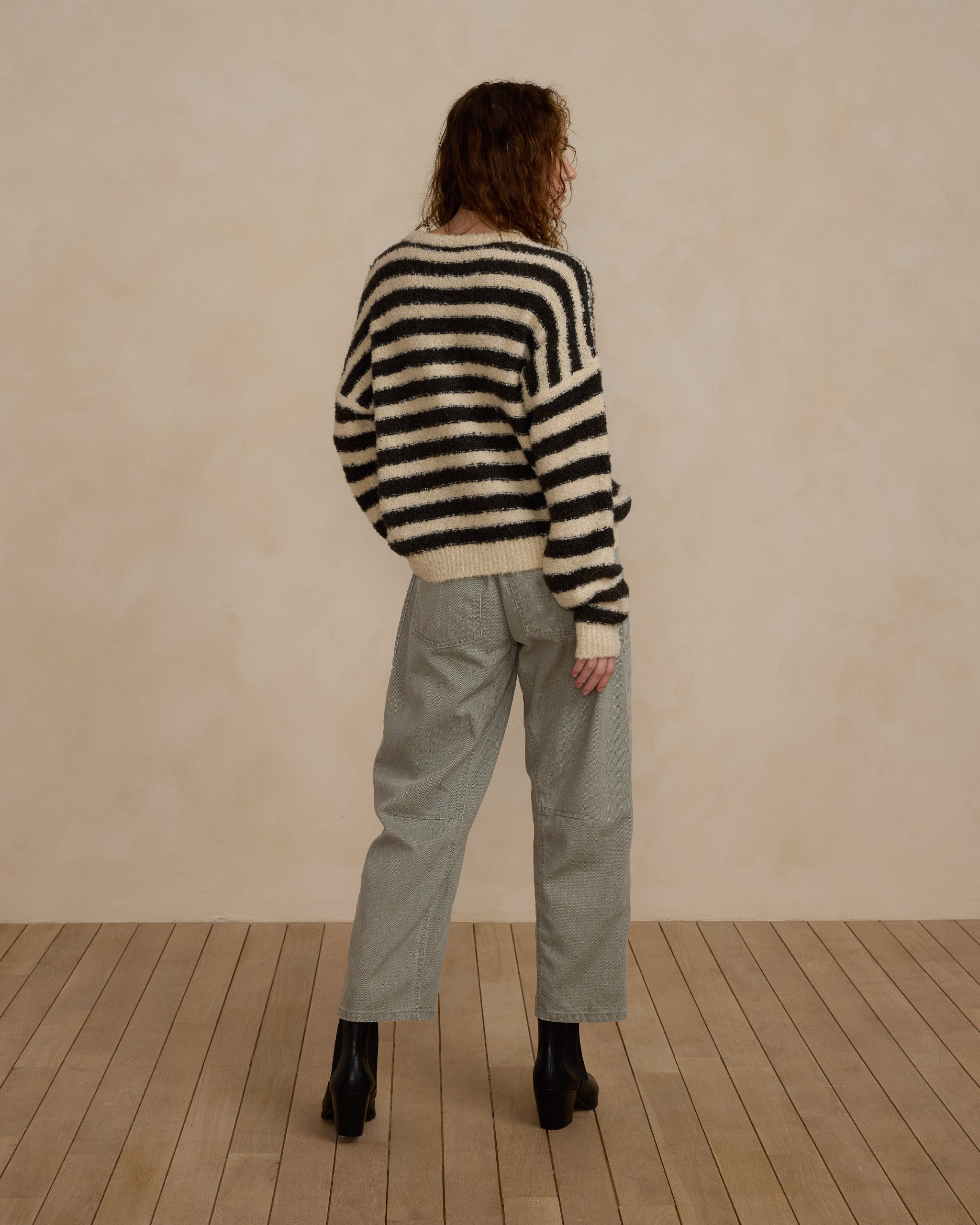 Aspen Sweater | Fuzzy Stripe