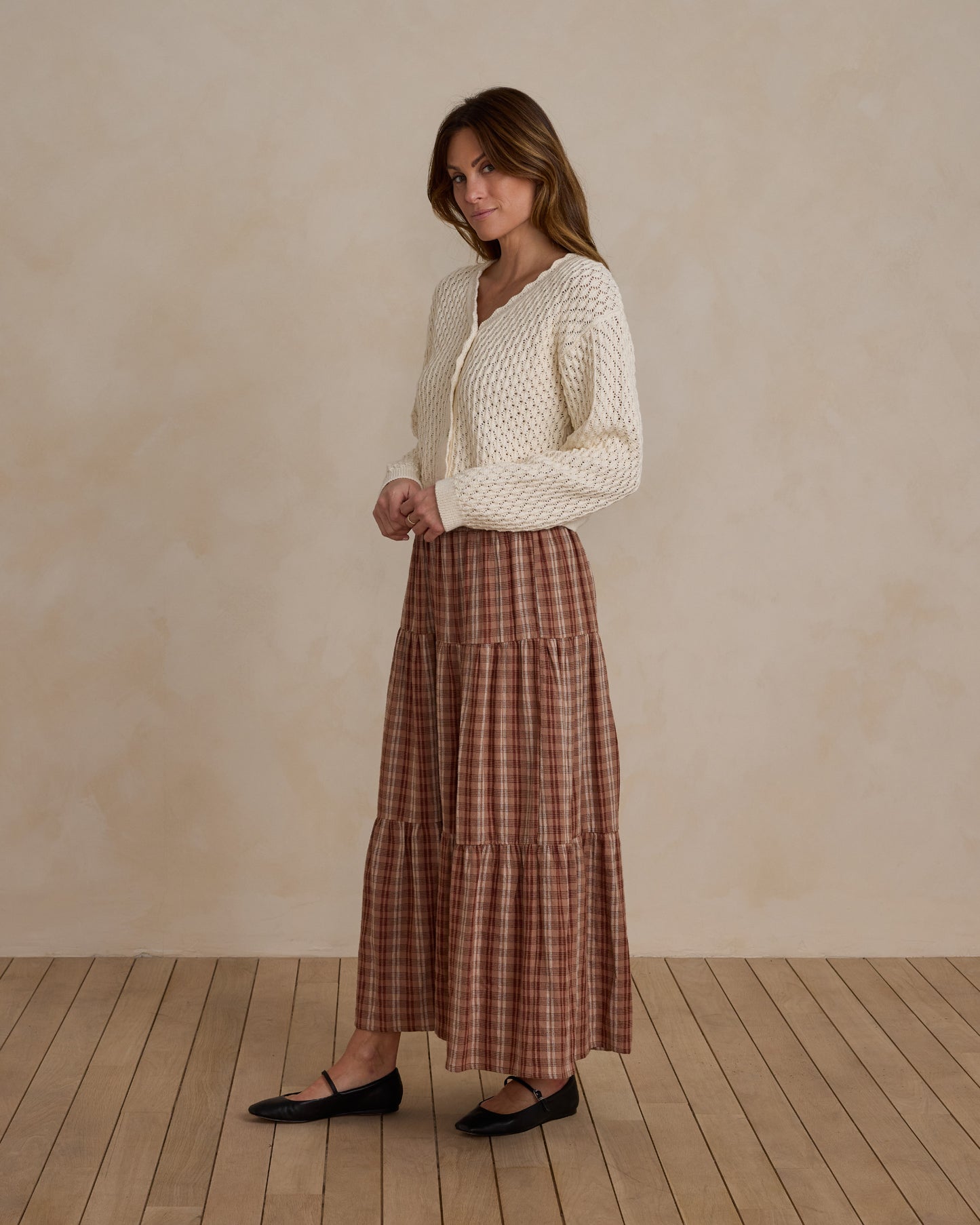 Tiered Midi Skirt | Autumn Plaid