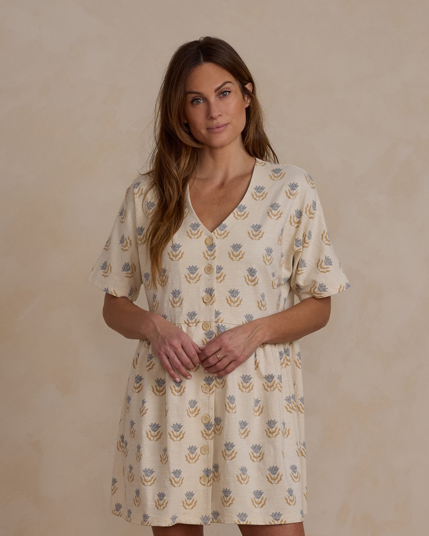 Button Jersey Mini Dress | Flora