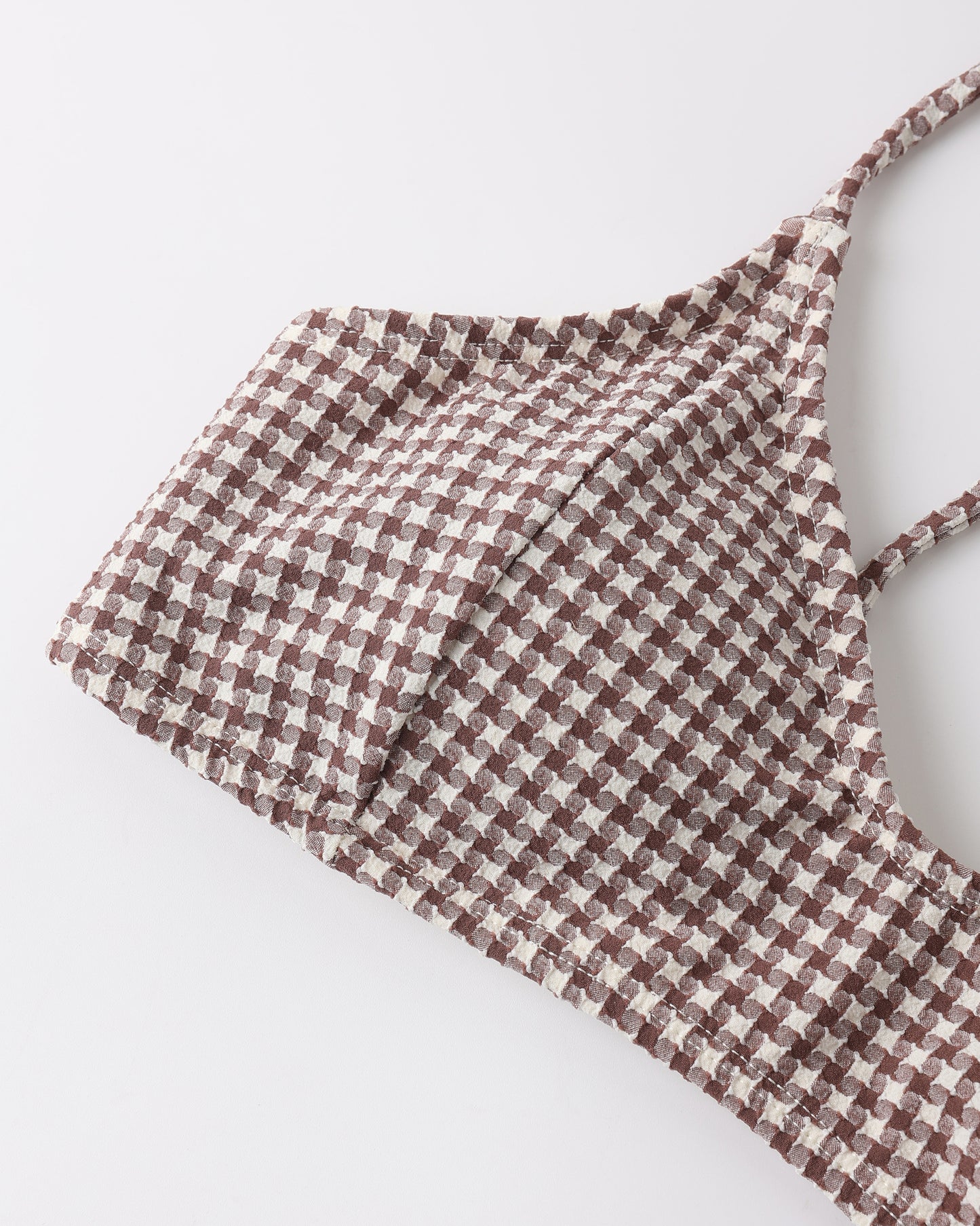 Women's Alba Bikini Top Chocolate Houndstooth