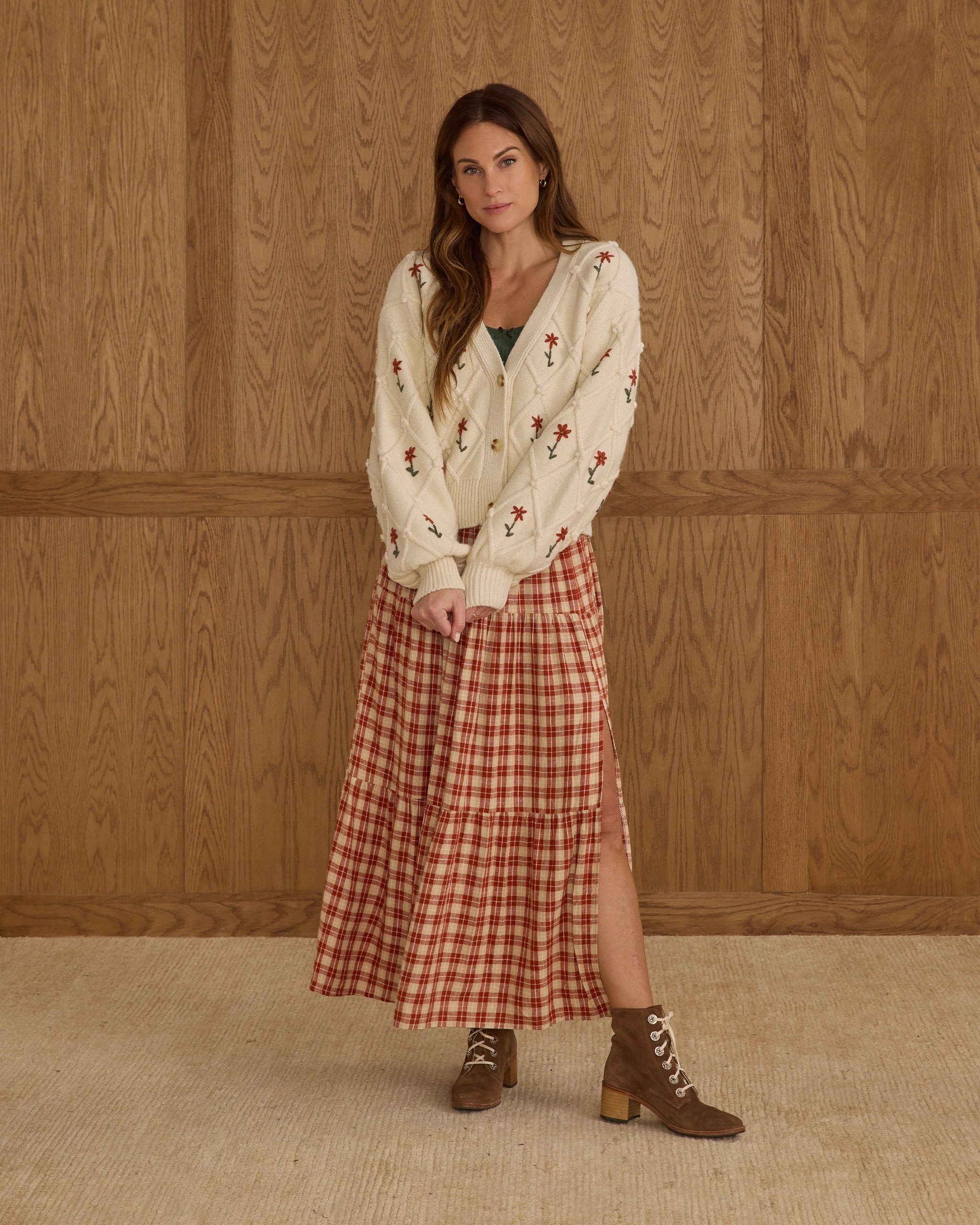 Boxy Crop Cardigan | Winter Daisy Embroidery - Rylee + Cru | Kids Clothes | Trendy Baby Clothes | Modern Infant Outfits |