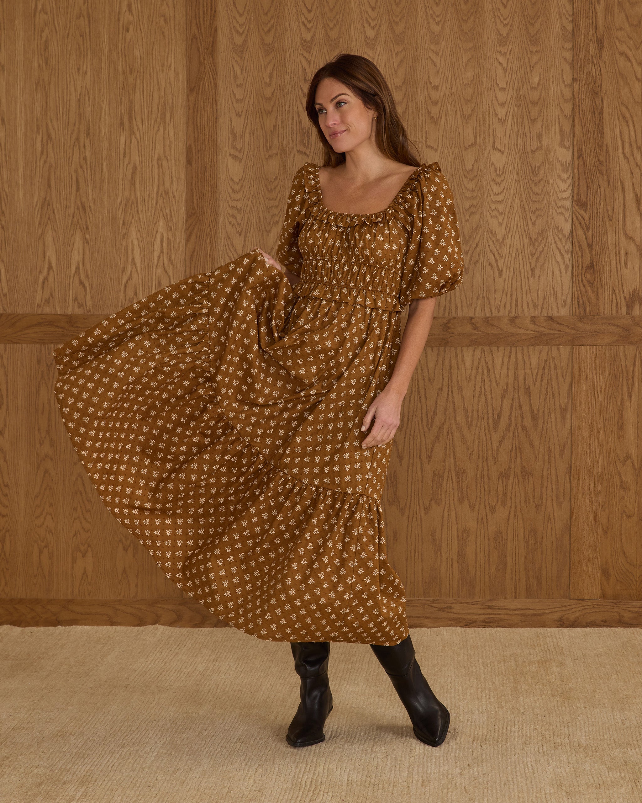 Tenley Dress | Golden Fleur - Rylee + Cru | Kids Clothes | Trendy Baby Clothes | Modern Infant Outfits |