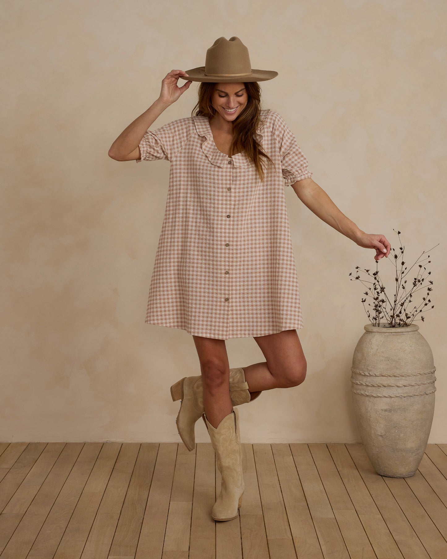 Avalon Dress | Pink Gingham