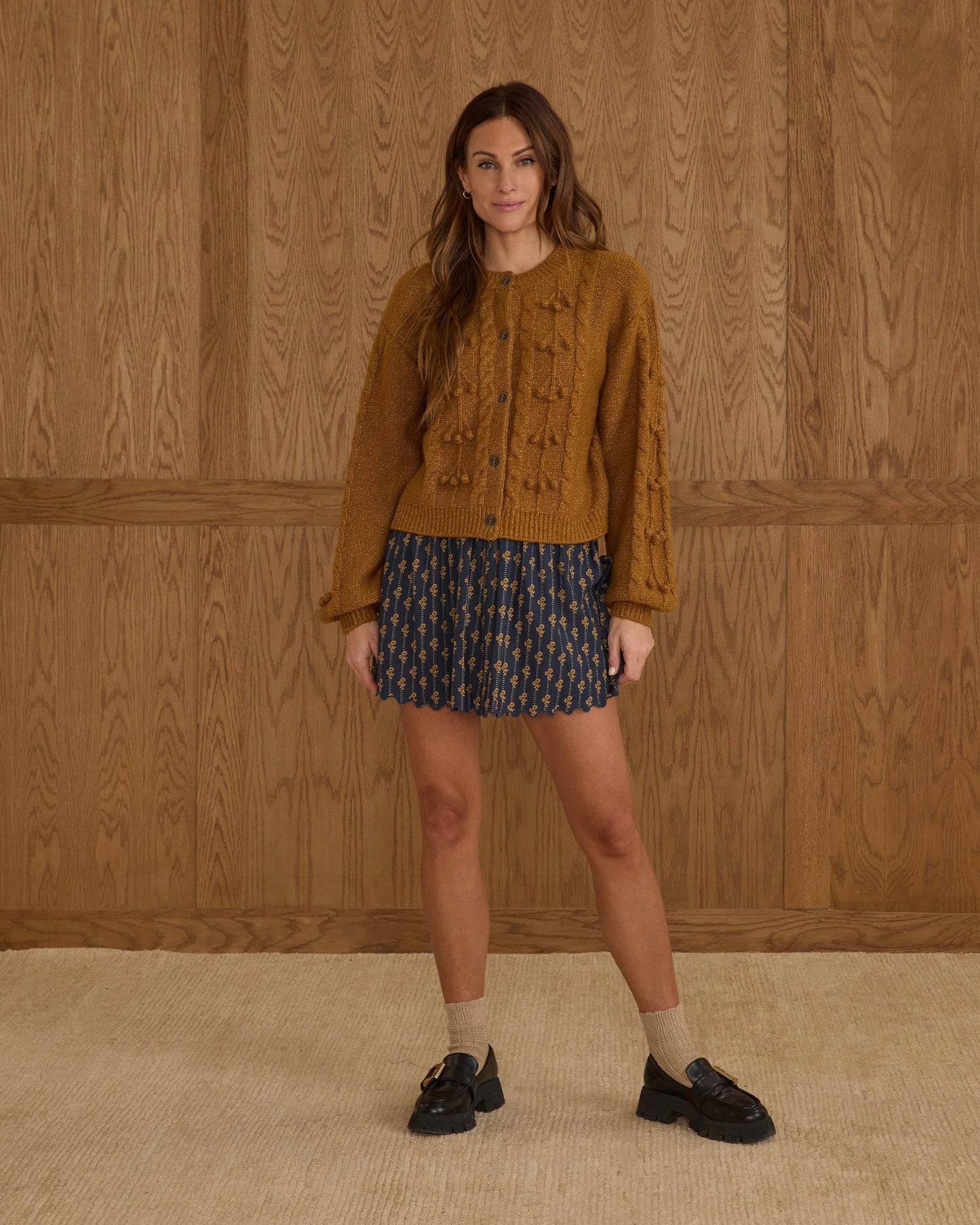 Bobble Cardigan | Golden - Rylee + Cru | Kids Clothes | Trendy Baby Clothes | Modern Infant Outfits |