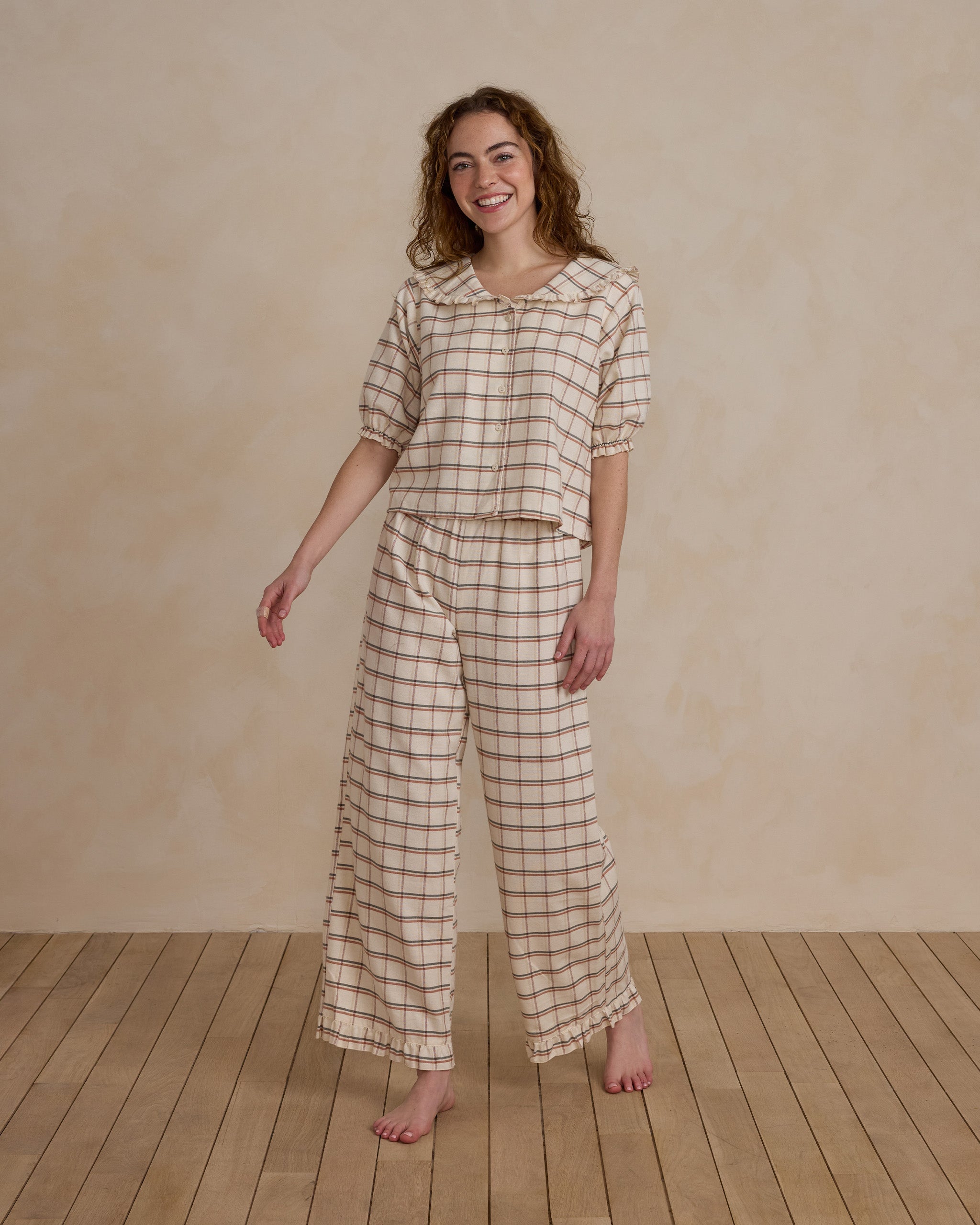 Ruffle Pajamas | Holiday Plaid