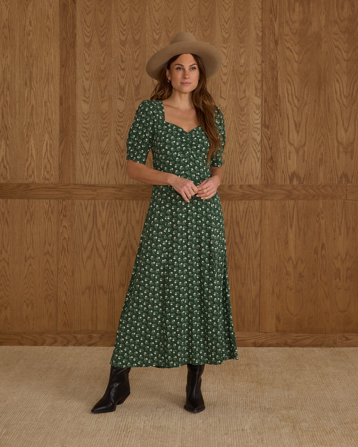 Violet Dress | Green Ditsy - Rylee + Cru | Kids Clothes | Trendy Baby Clothes | Modern Infant Outfits |