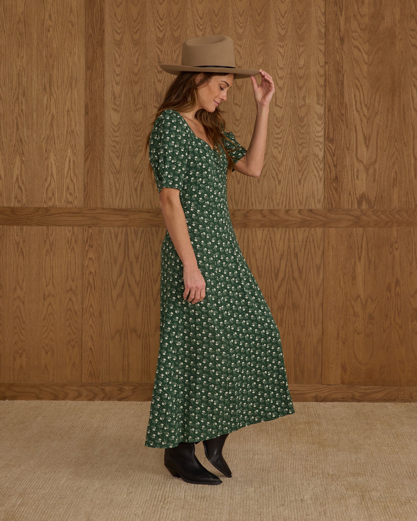 Violet Dress | Green Ditsy - Rylee + Cru | Kids Clothes | Trendy Baby Clothes | Modern Infant Outfits |