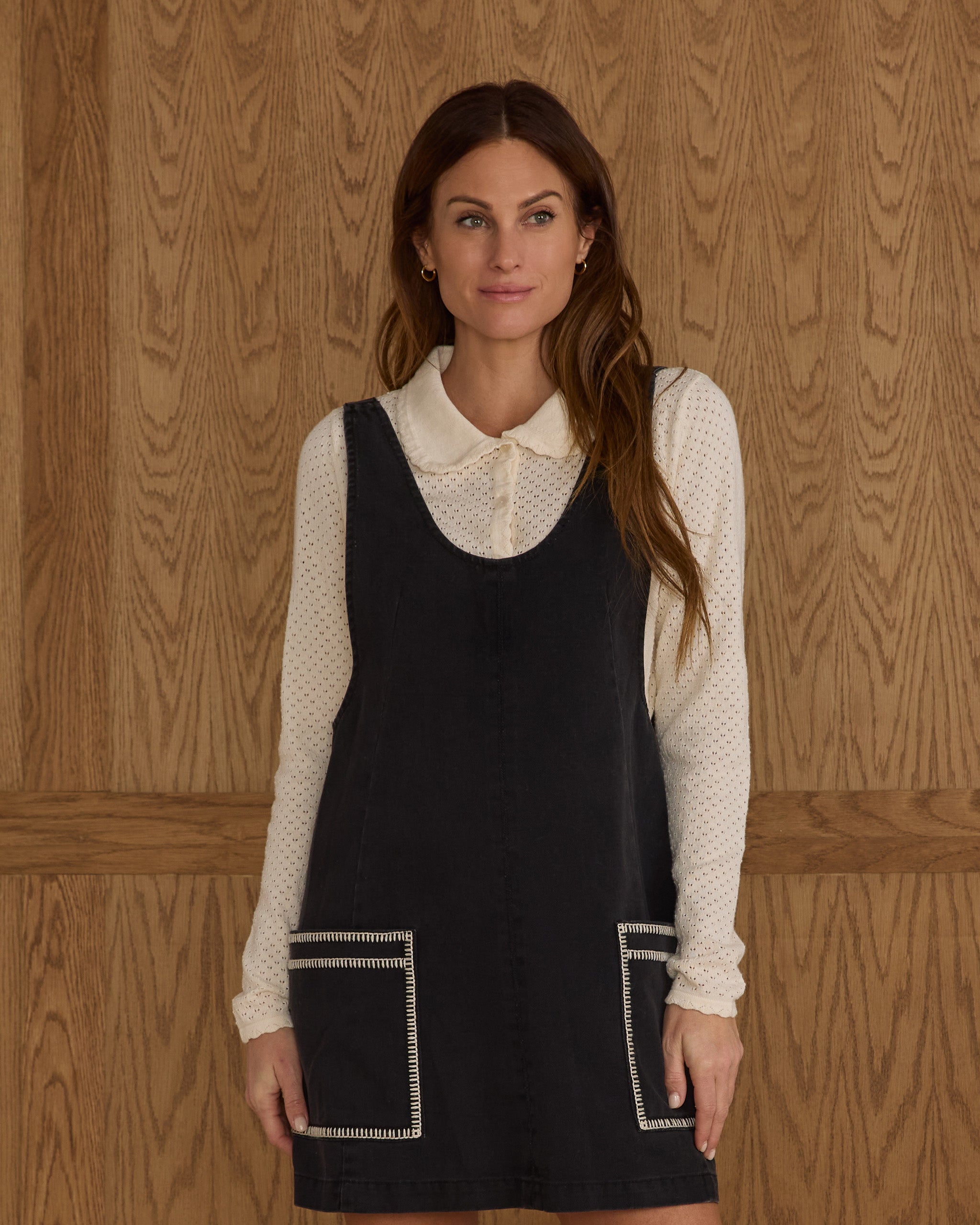 V Neck Overall Dress | Washed Black - Rylee + Cru | Kids Clothes | Trendy Baby Clothes | Modern Infant Outfits |