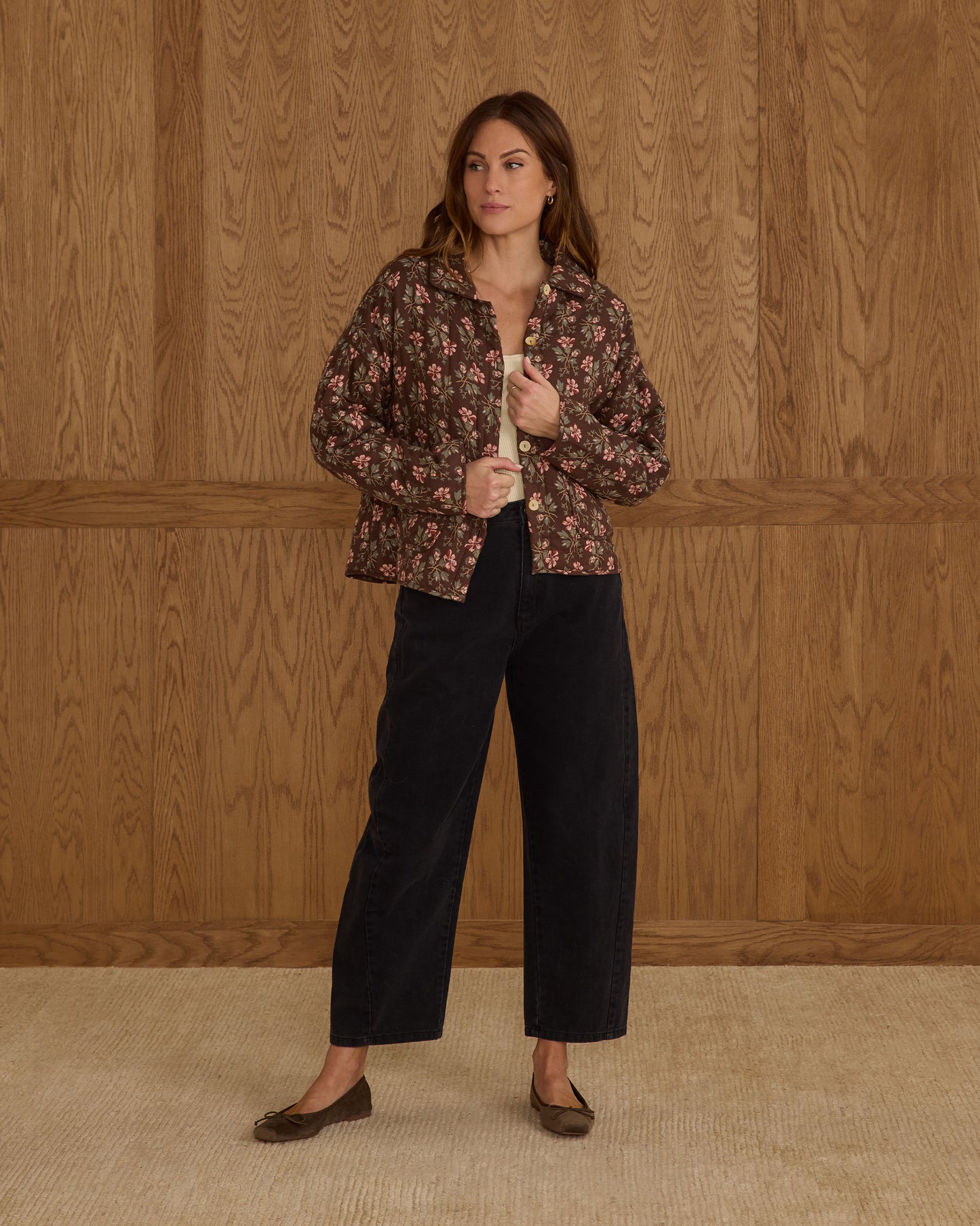 Quilted Collar Jacket | Winter Floral - Rylee + Cru | Kids Clothes | Trendy Baby Clothes | Modern Infant Outfits |