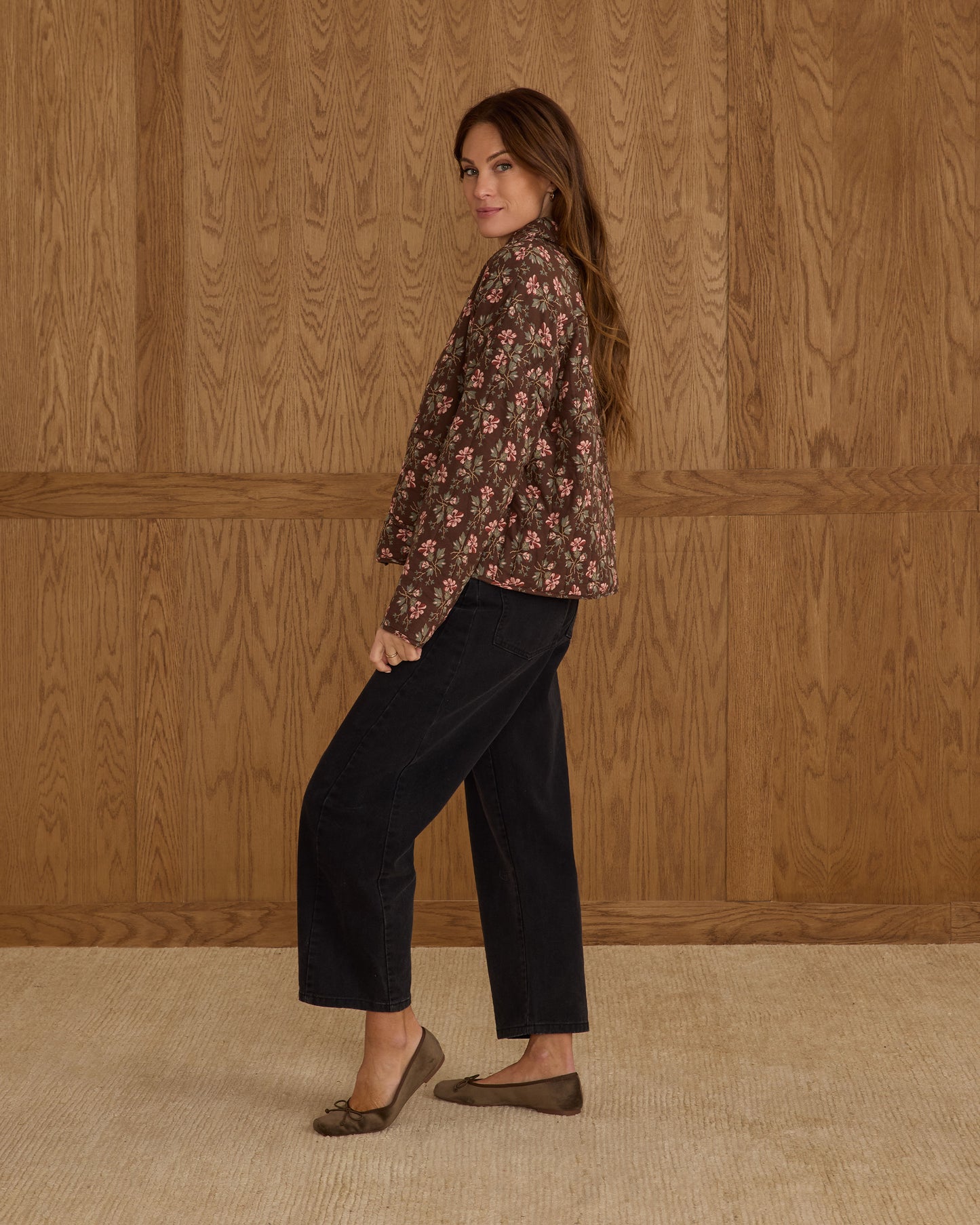 Quilted Collar Jacket | Winter Floral - Rylee + Cru | Kids Clothes | Trendy Baby Clothes | Modern Infant Outfits |