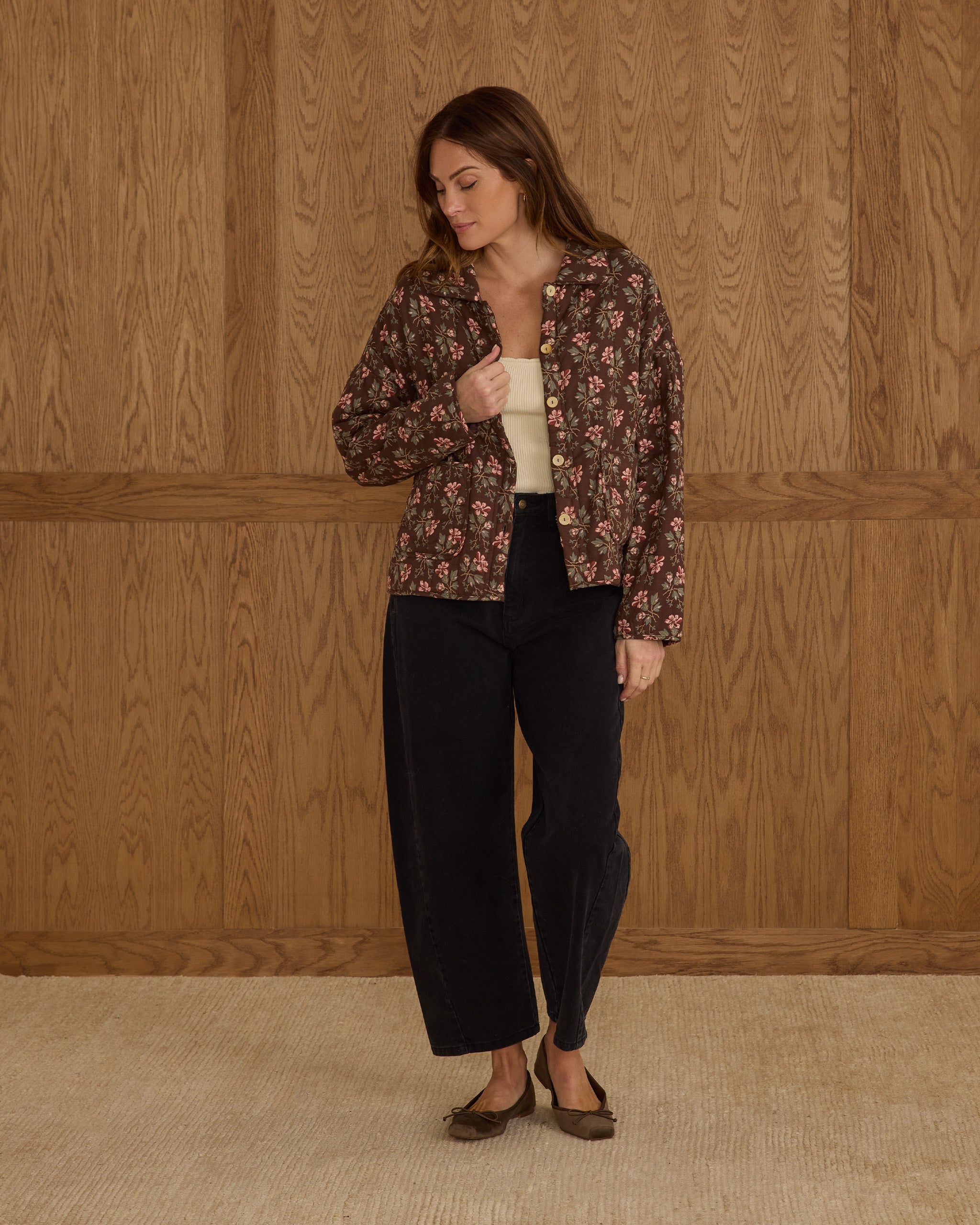 Quilted Collar Jacket | Winter Floral - Rylee + Cru | Kids Clothes | Trendy Baby Clothes | Modern Infant Outfits |