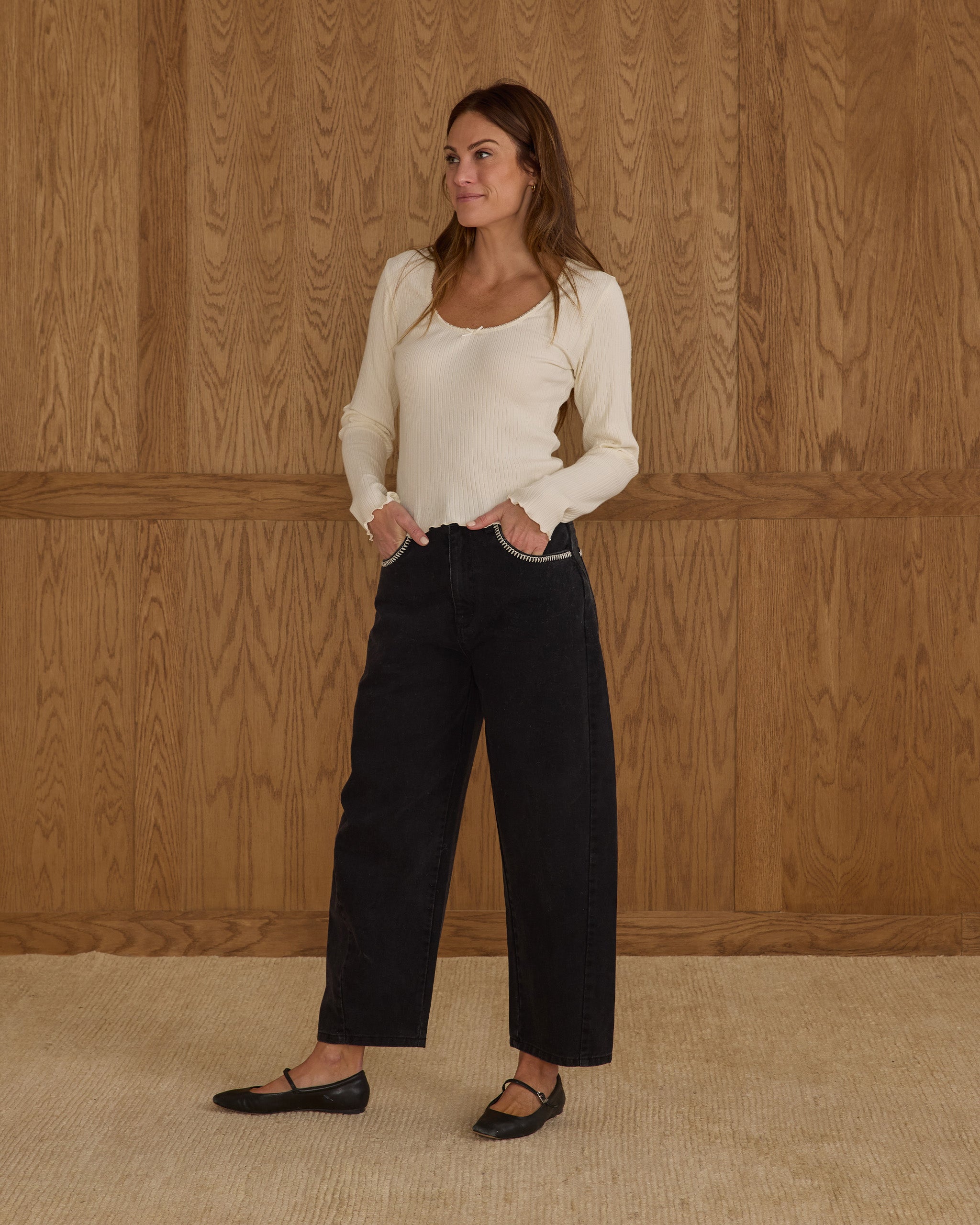 Ribbed Long Sleeve | Ivory - Rylee + Cru | Kids Clothes | Trendy Baby Clothes | Modern Infant Outfits |