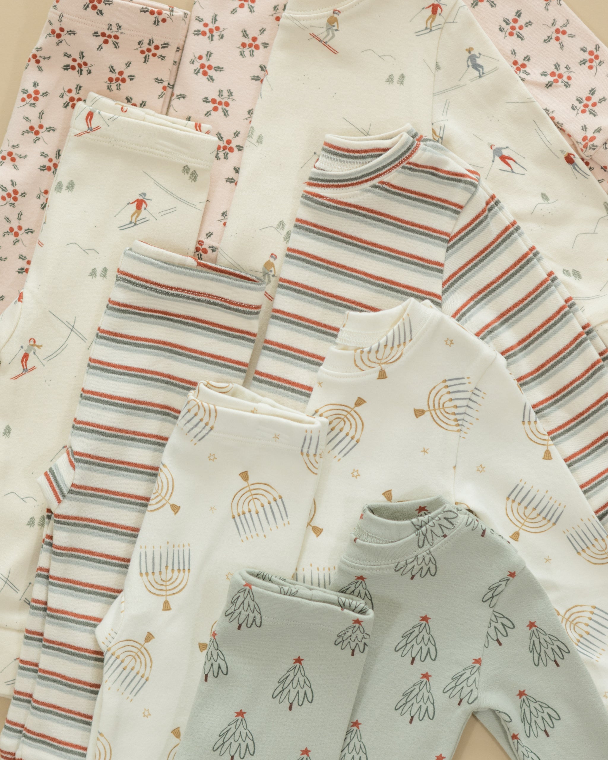 Organic Long Sleeve Pajama Set || Hanukkah - Rylee + Cru | Kids Clothes | Trendy Baby Clothes | Modern Infant Outfits |