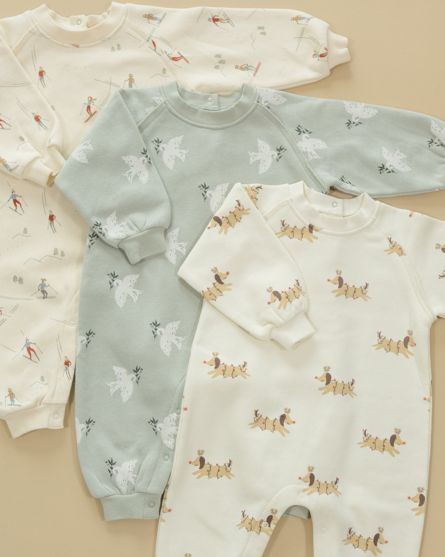 Raglan Jumpsuit || Christmas Dogs - Rylee + Cru | Kids Clothes | Trendy Baby Clothes | Modern Infant Outfits |