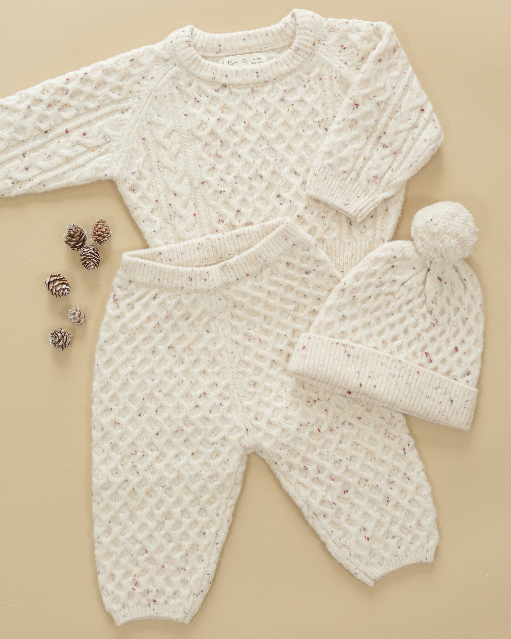 Beanie || Natural Speckled - Rylee + Cru | Kids Clothes | Trendy Baby Clothes | Modern Infant Outfits |