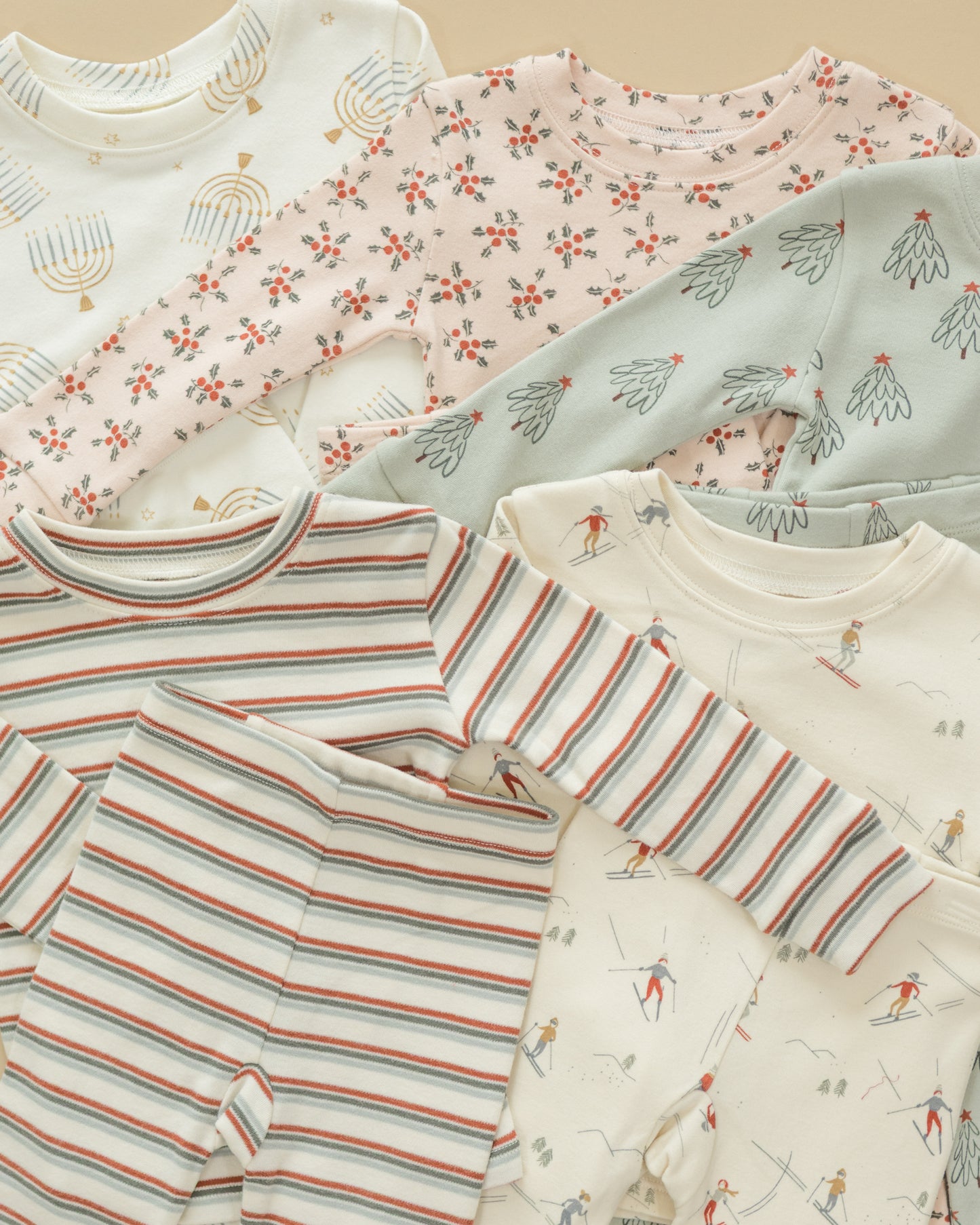 Organic Long Sleeve Pajama Set || Holly Berry - Rylee + Cru | Kids Clothes | Trendy Baby Clothes | Modern Infant Outfits |