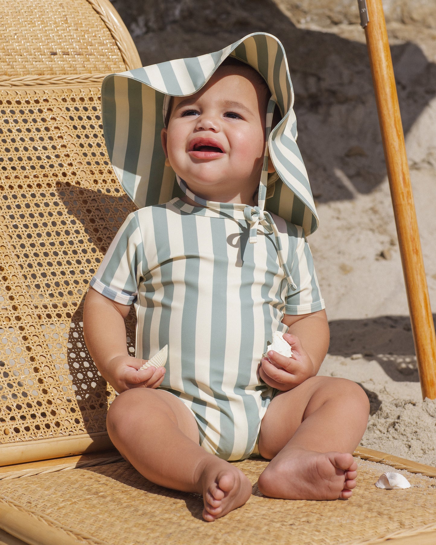 Floppy Swim Hat Green Stripe - Rylee + Cru | Kids Clothes | Trendy Baby Clothes | Modern Infant Outfits |