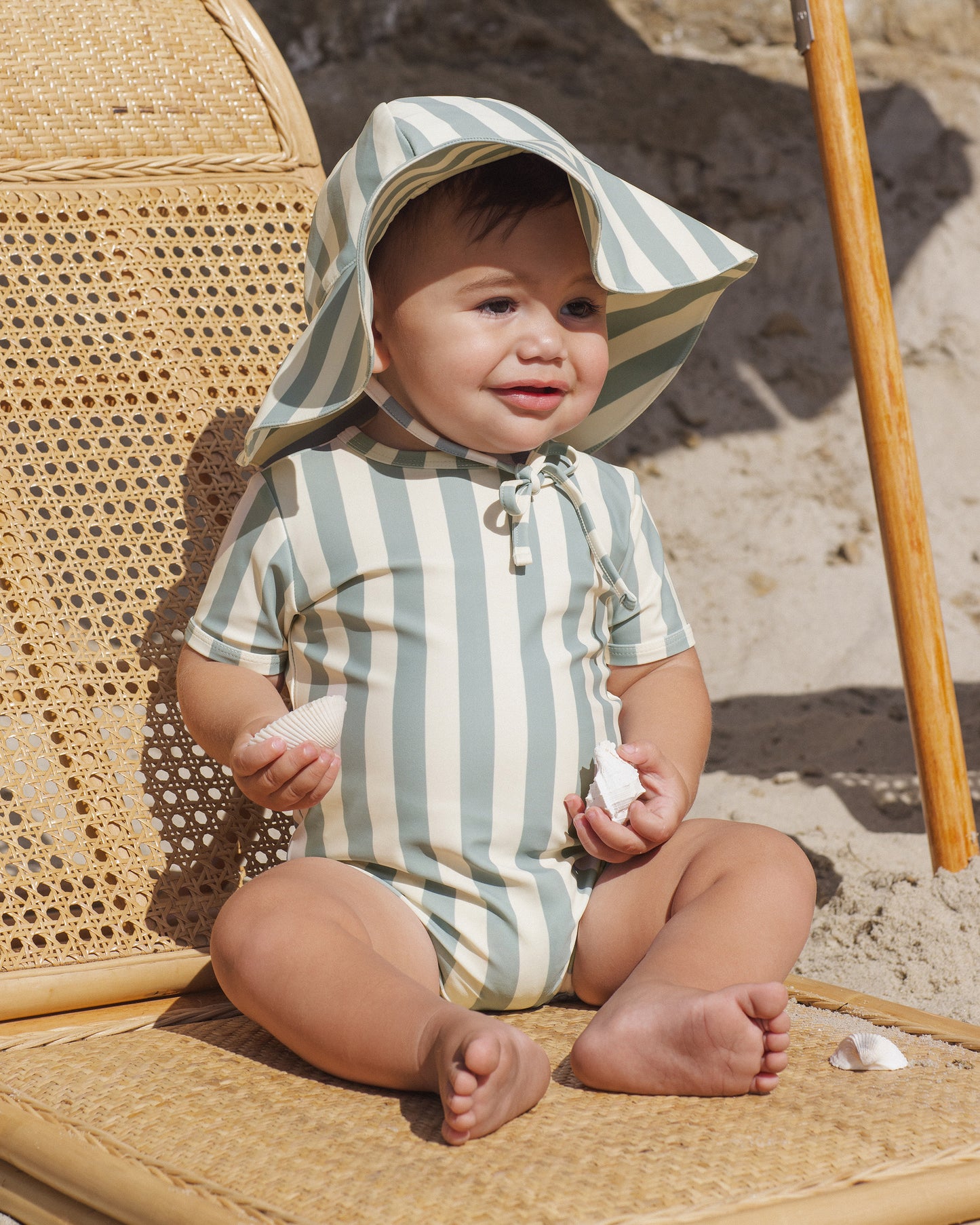 Floppy Swim Hat Green Stripe - Rylee + Cru | Kids Clothes | Trendy Baby Clothes | Modern Infant Outfits |