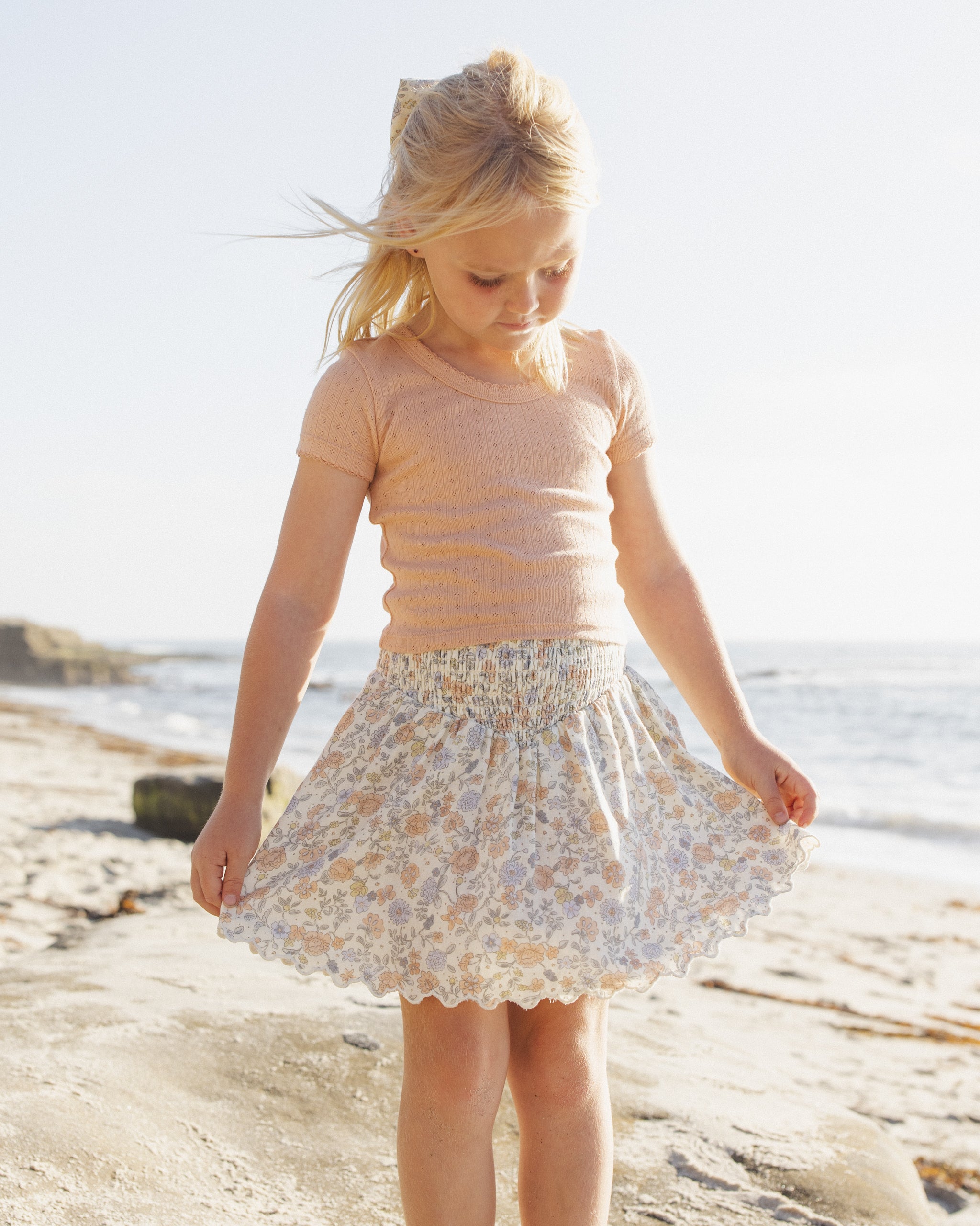 Smocked V Mini Skirt Bloom - Rylee + Cru | Kids Clothes | Trendy Baby Clothes | Modern Infant Outfits |