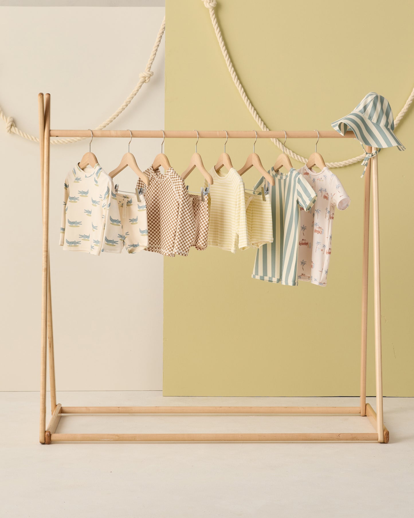 Shorty One-Piece Green Stripe - Rylee + Cru | Kids Clothes | Trendy Baby Clothes | Modern Infant Outfits |