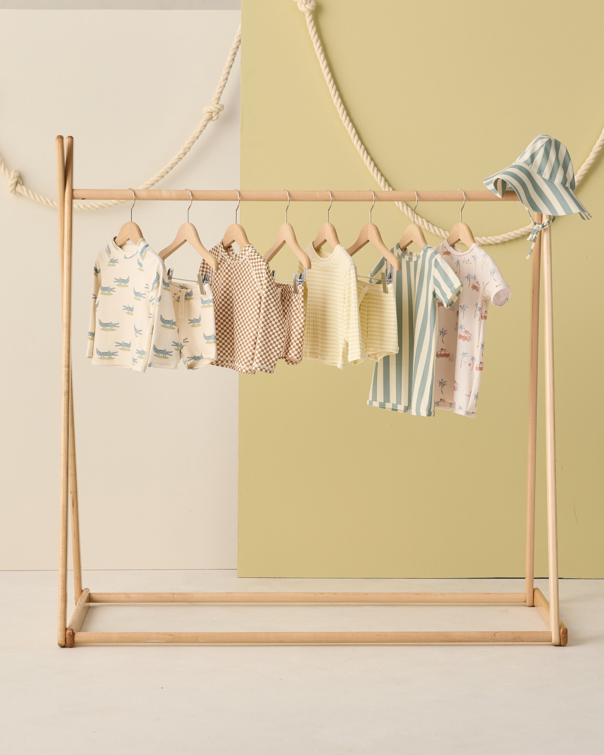 Shorty One-Piece Green Stripe - Rylee + Cru | Kids Clothes | Trendy Baby Clothes | Modern Infant Outfits |