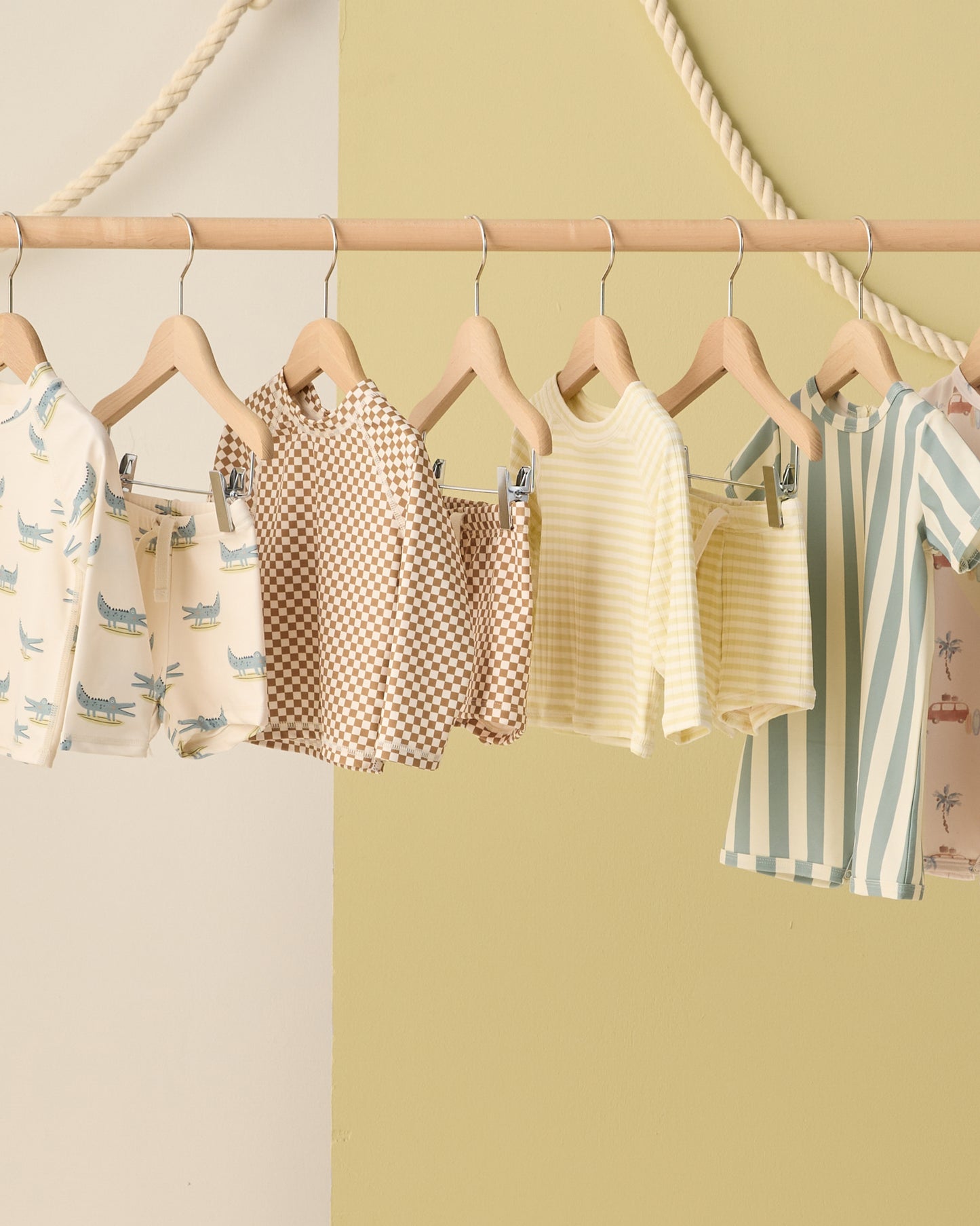 Boys Rashguard Set Citron Stripe - Rylee + Cru | Kids Clothes | Trendy Baby Clothes | Modern Infant Outfits |
