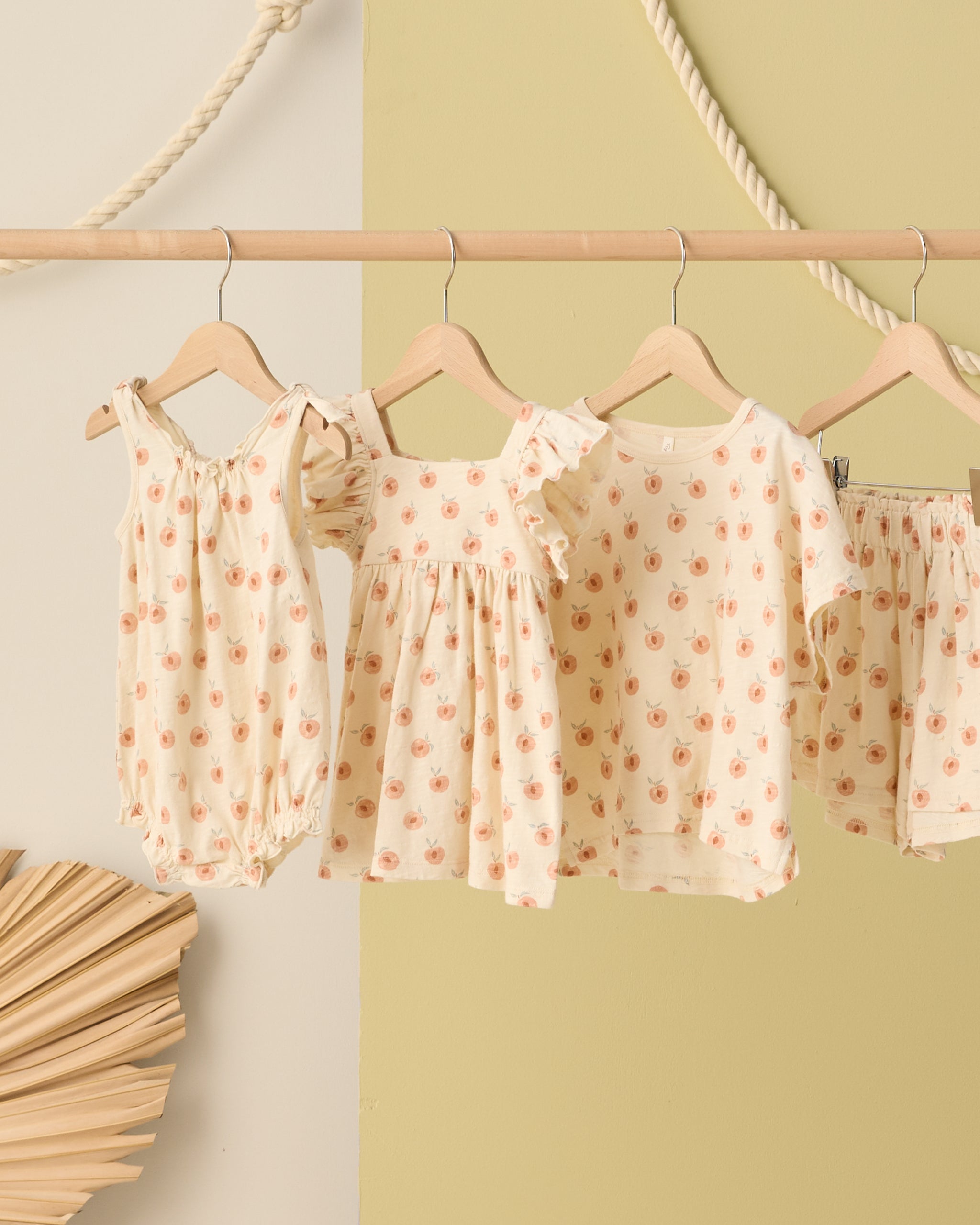 Shoulder Tie Bubble Peaches - Rylee + Cru | Kids Clothes | Trendy Baby Clothes | Modern Infant Outfits |