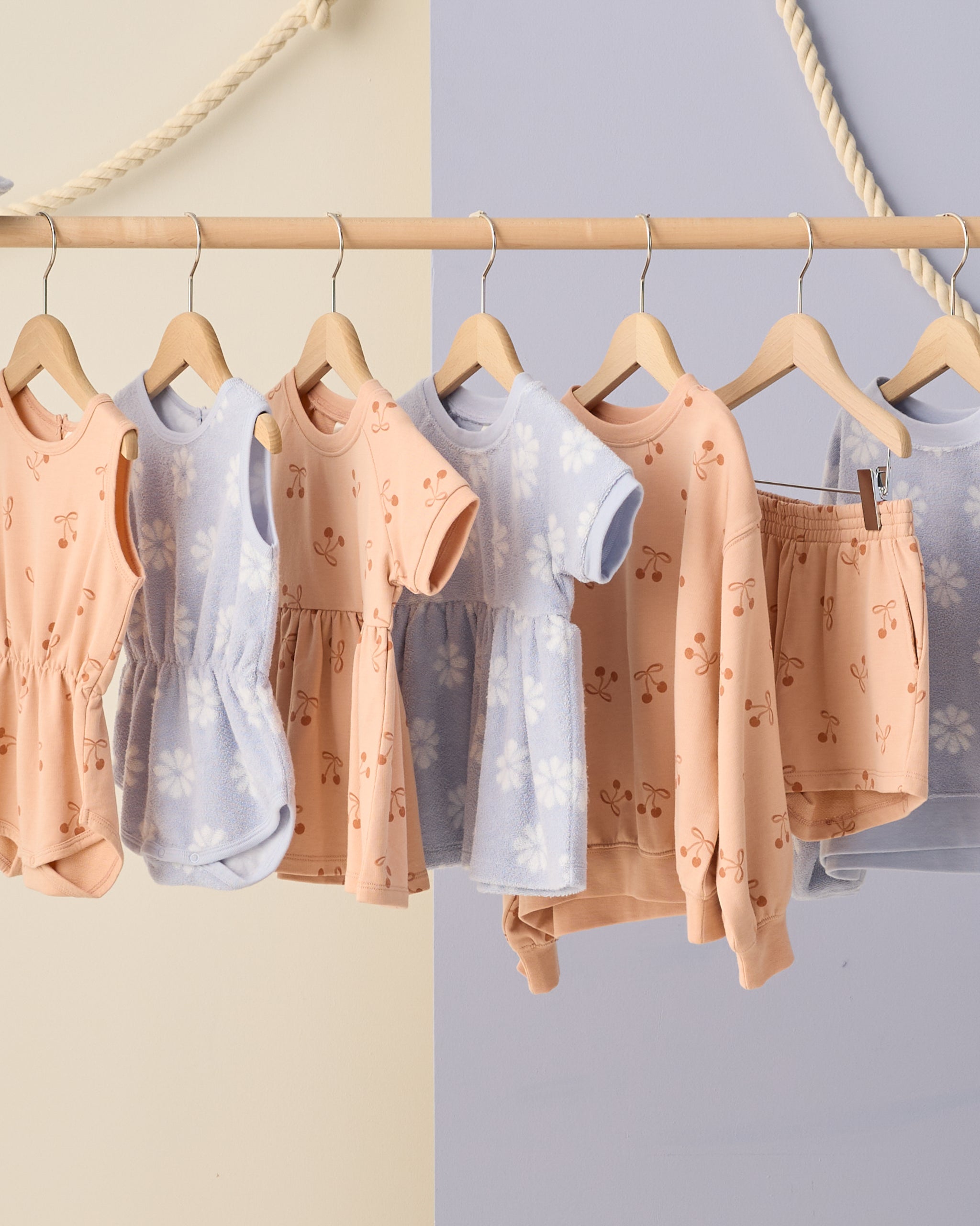 Summer Terry Set Cherry Bows - Rylee + Cru | Kids Clothes | Trendy Baby Clothes | Modern Infant Outfits |