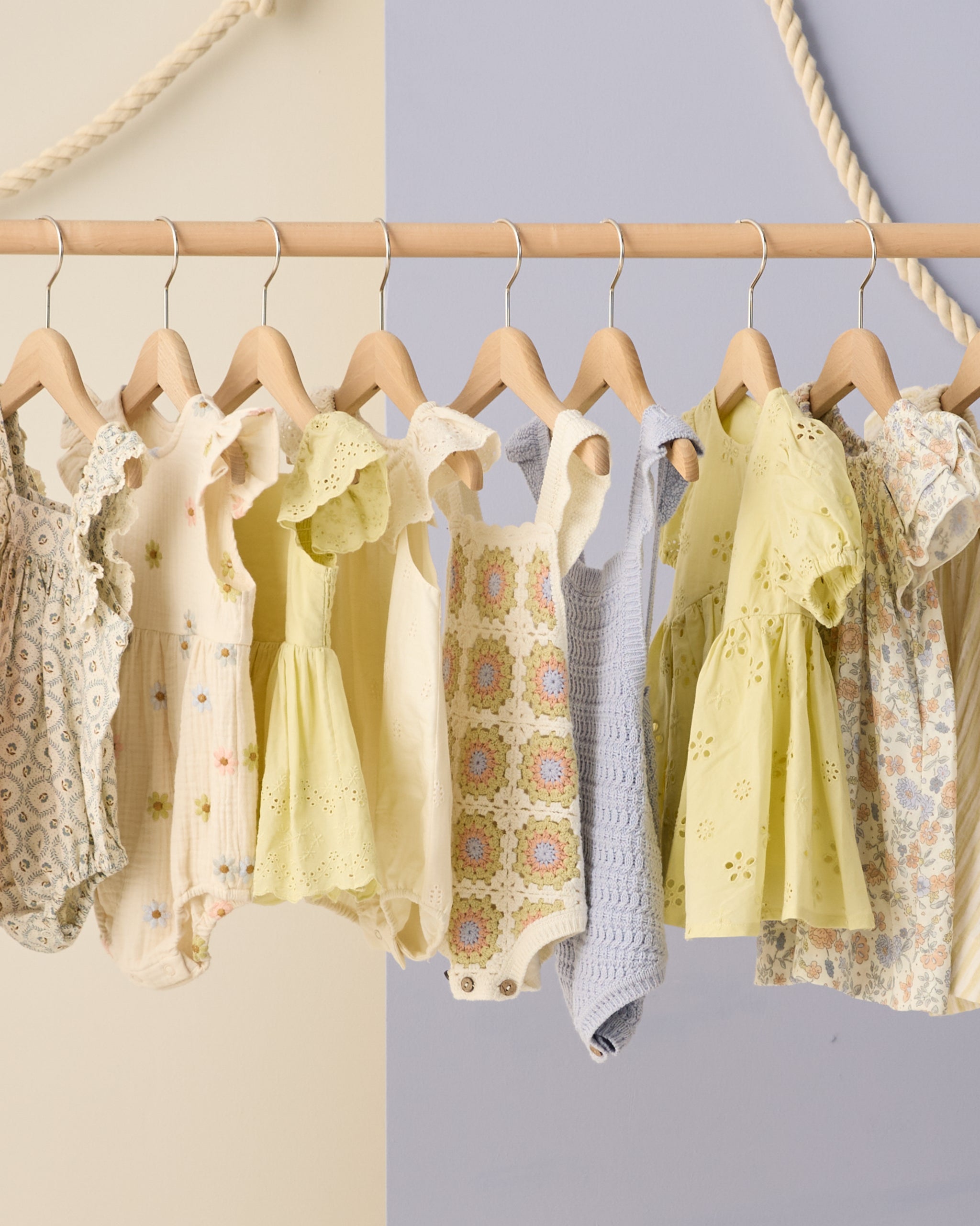 Crochet Romper Periwinkle - Rylee + Cru | Kids Clothes | Trendy Baby Clothes | Modern Infant Outfits |