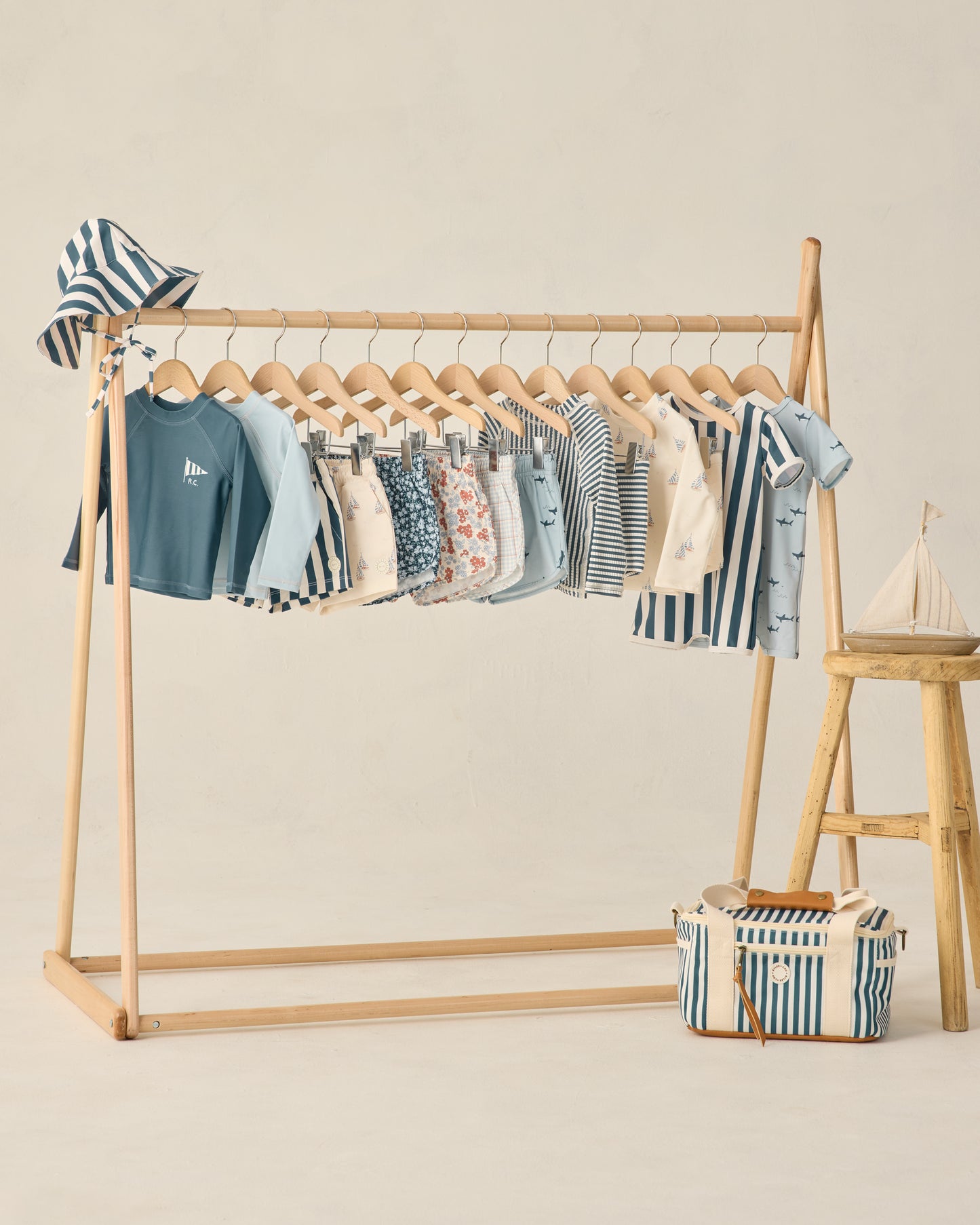 Swim Trunk Light Blue Plaid - Rylee + Cru | Kids Clothes | Trendy Baby Clothes | Modern Infant Outfits |