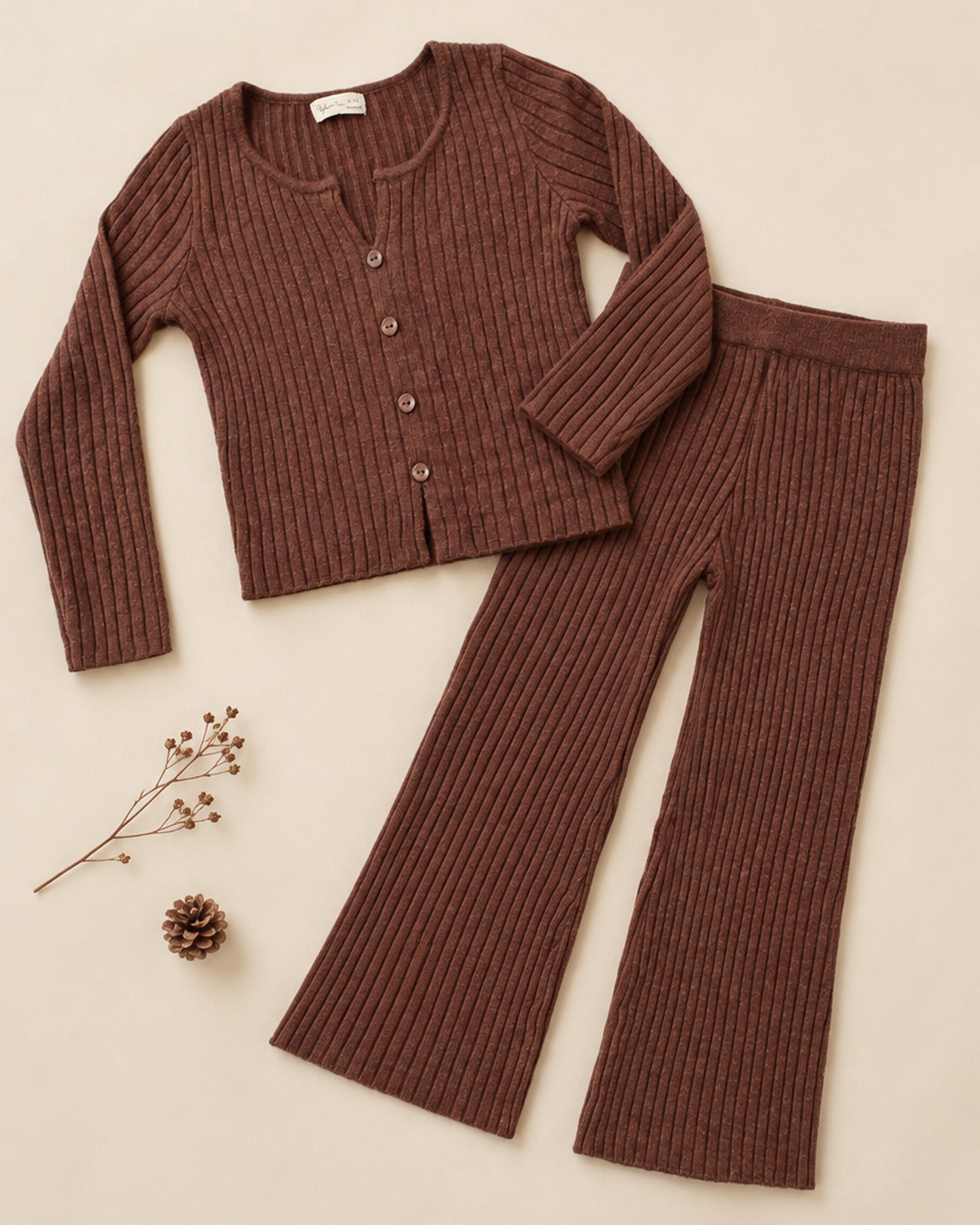 Flare Rib Knit Pant Mulberry - Rylee + Cru | Kids Clothes | Trendy Baby Clothes | Modern Infant Outfits |