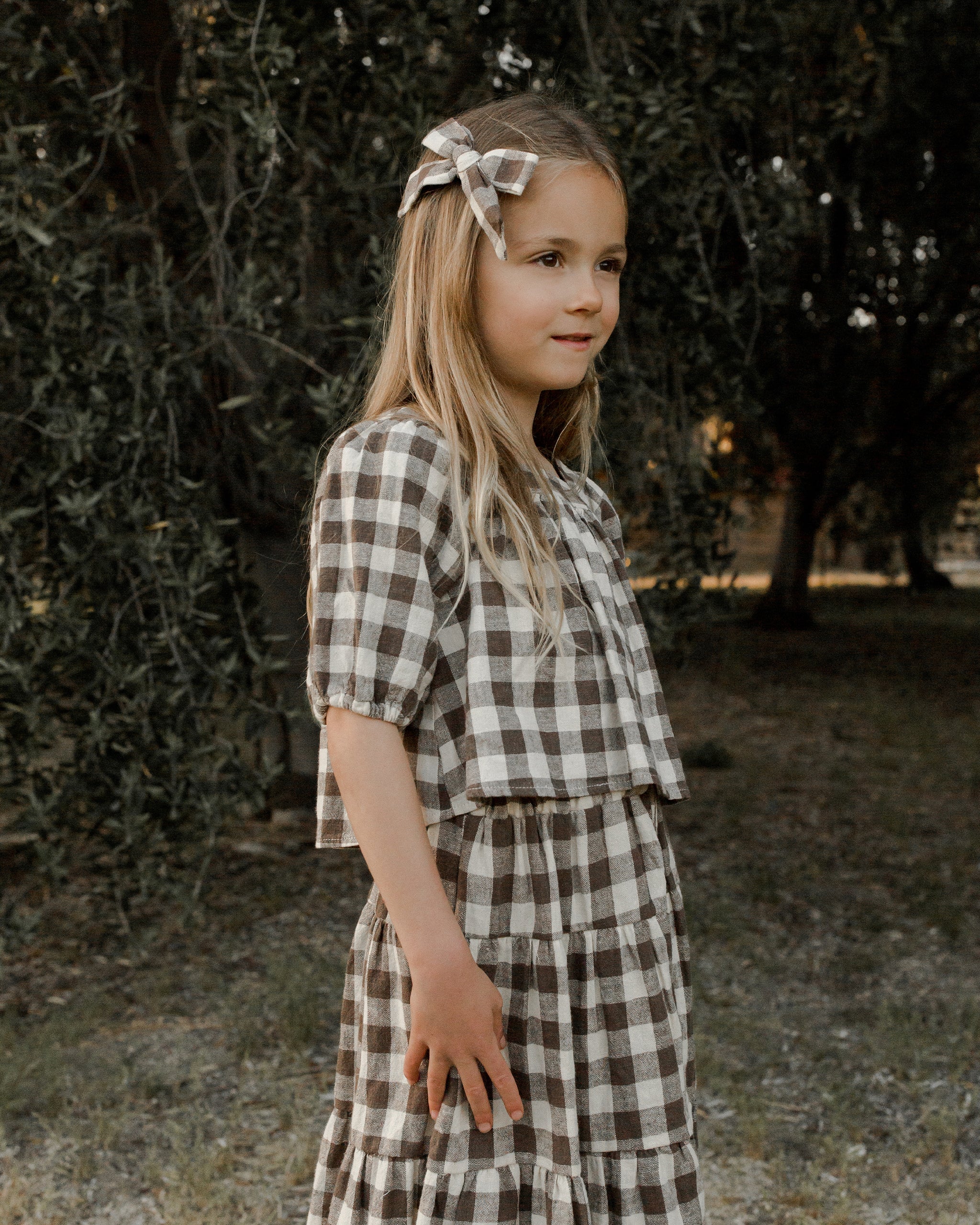 Tiered Midi Skirt || Charcoal Check – Rylee + Cru