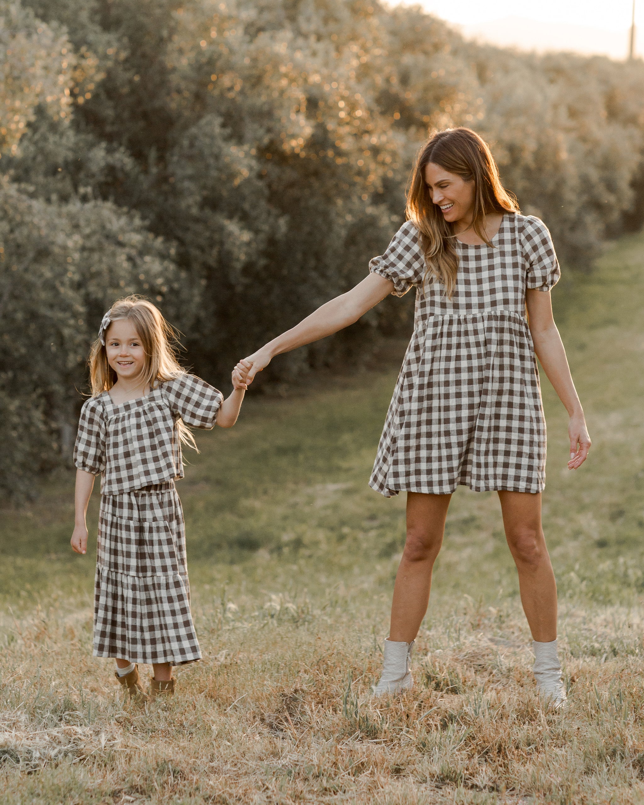 Marley Dress | Charcoal Check - Rylee + Cru | Kids Clothes | Trendy Baby Clothes | Modern Infant Outfits |