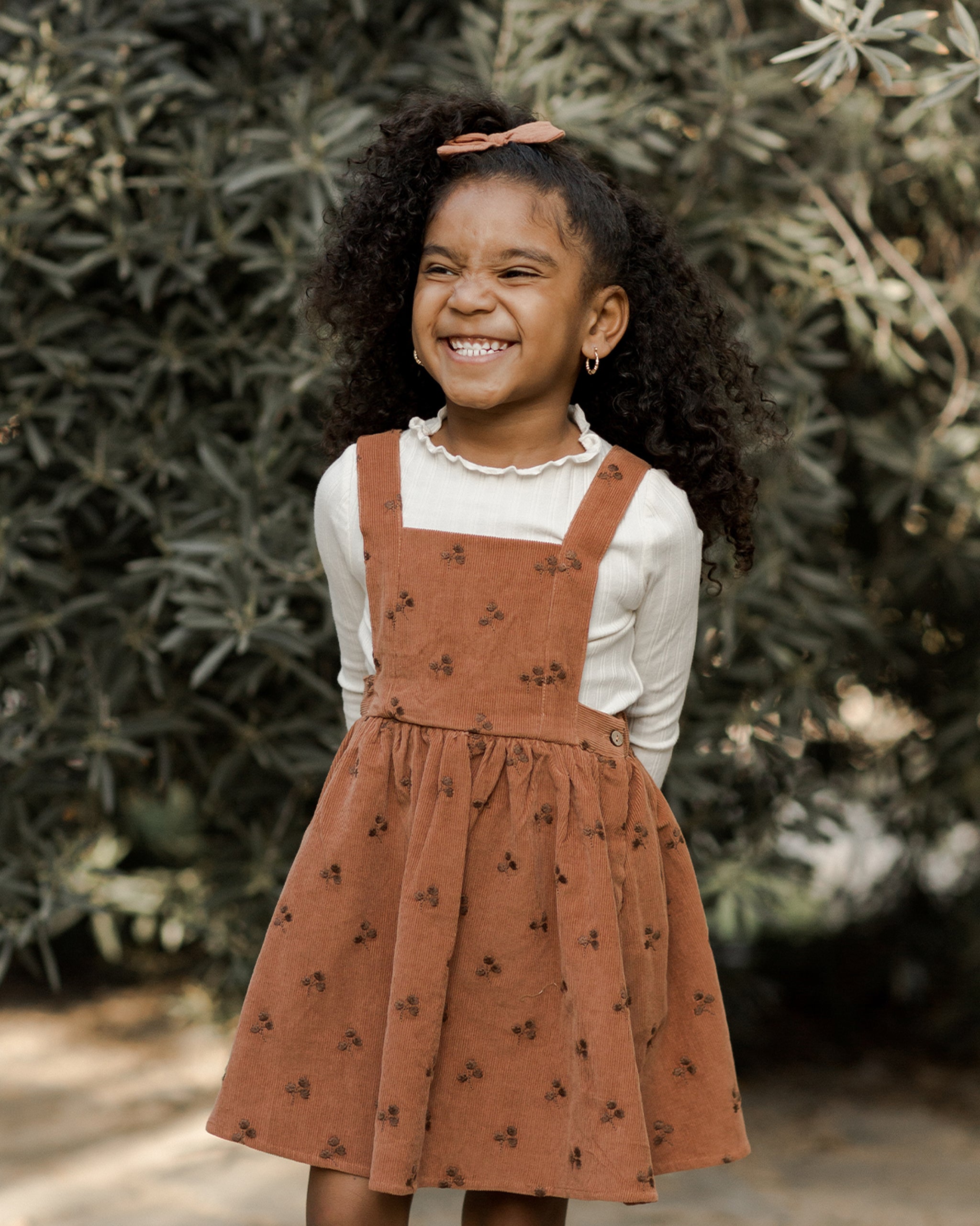 Corduroy Pinafore Dress || Blossom Embroidery - Rylee + Cru | Kids Clothes | Trendy Baby Clothes | Modern Infant Outfits |