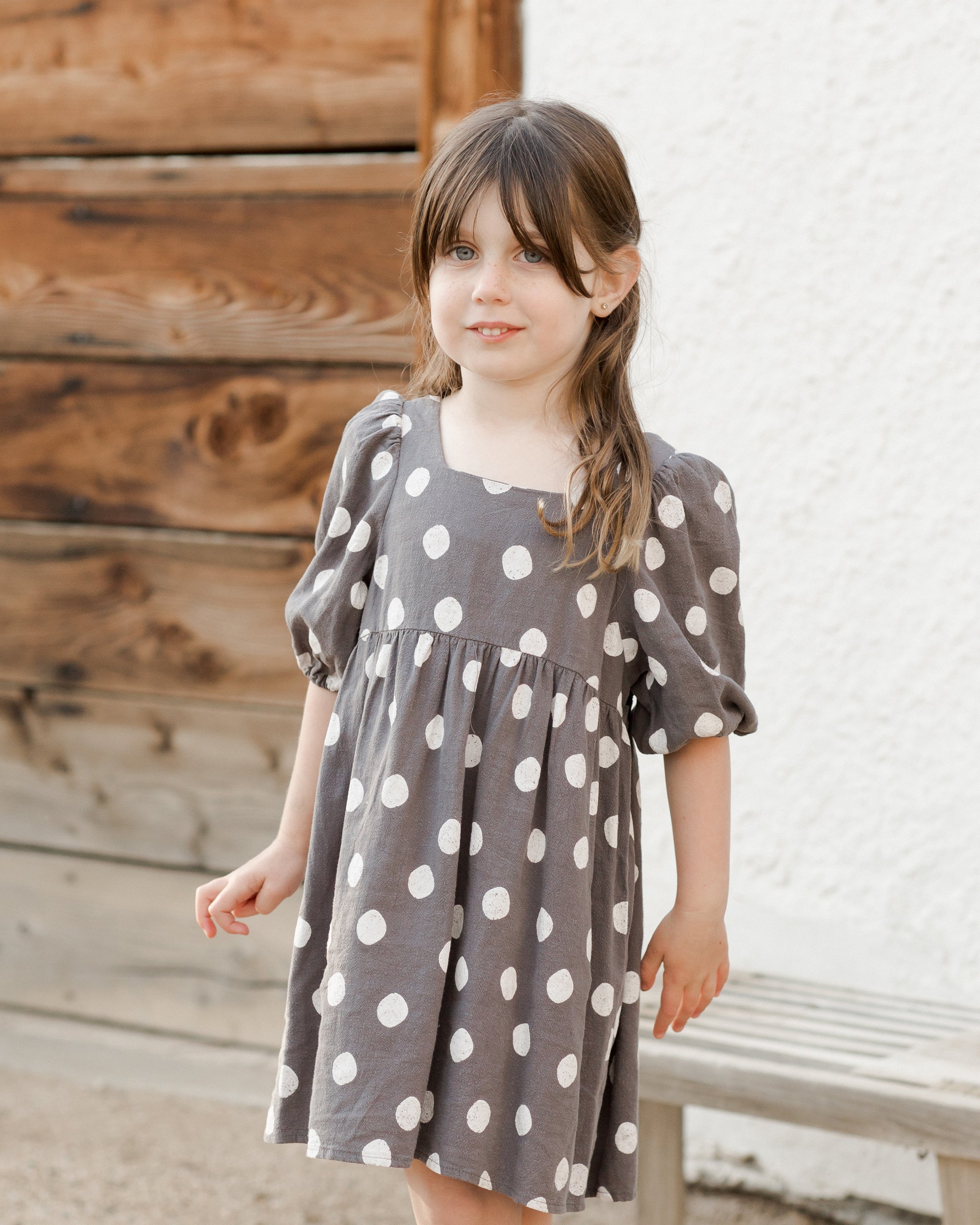 Gretta Babydoll Dress || Dotty - Rylee + Cru | Kids Clothes | Trendy Baby Clothes | Modern Infant Outfits |