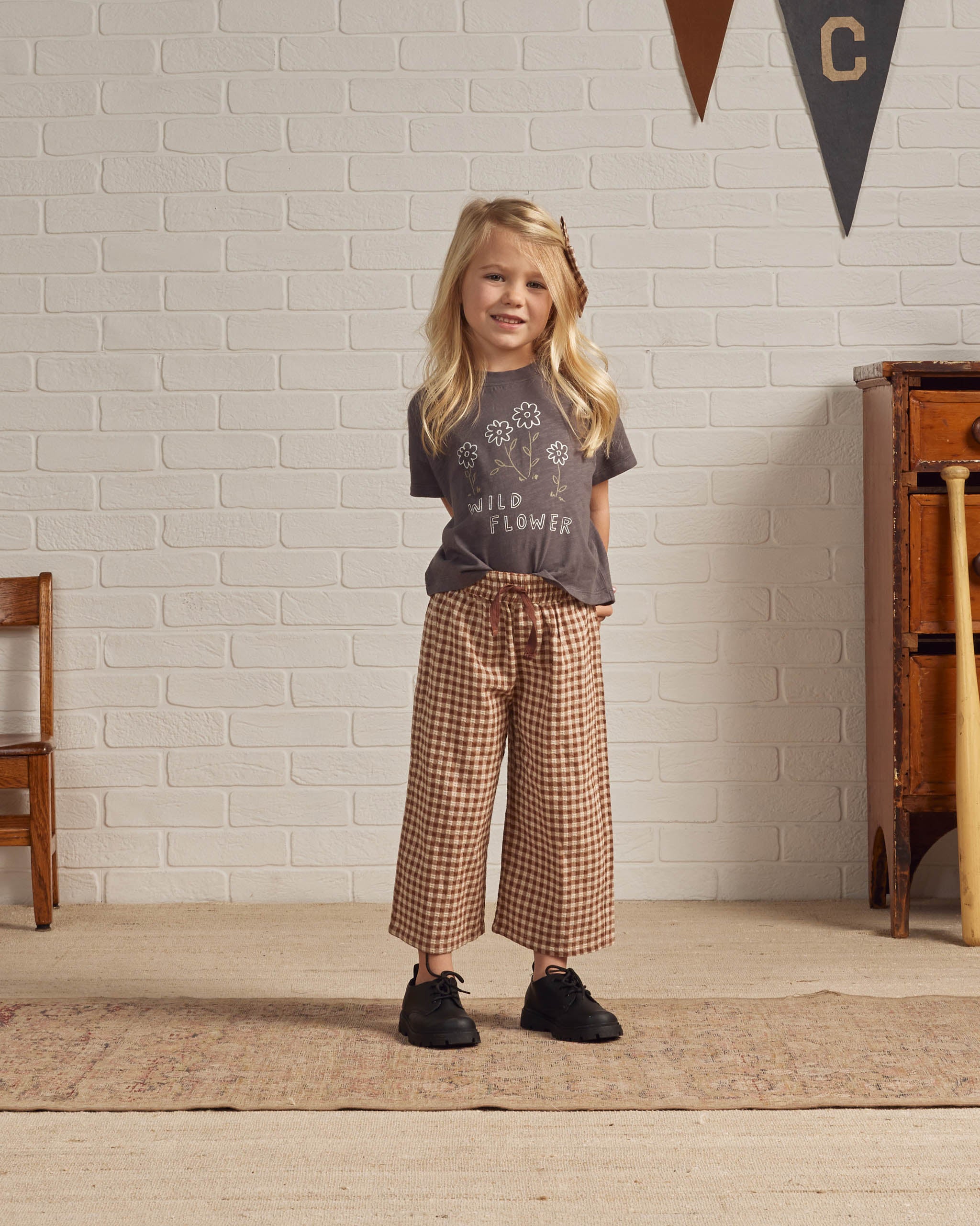 Wide Leg Pant || Brown Gingham – Rylee + Cru