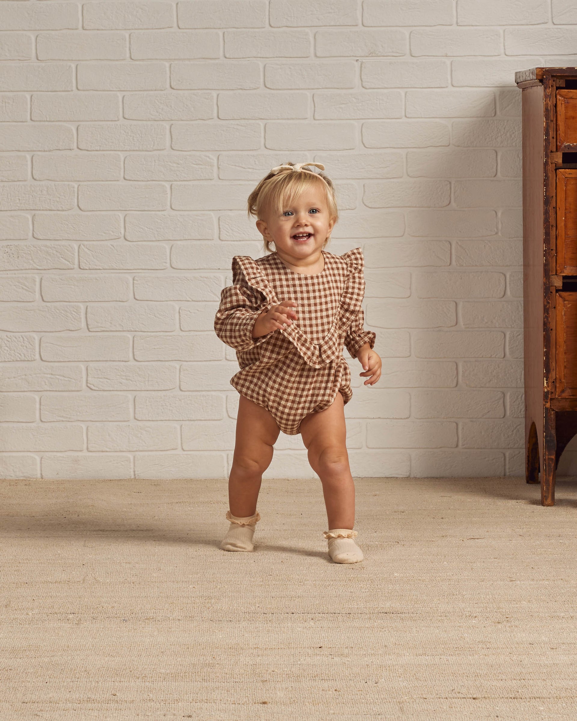 Fern Gingham Collar Onesie main image 0