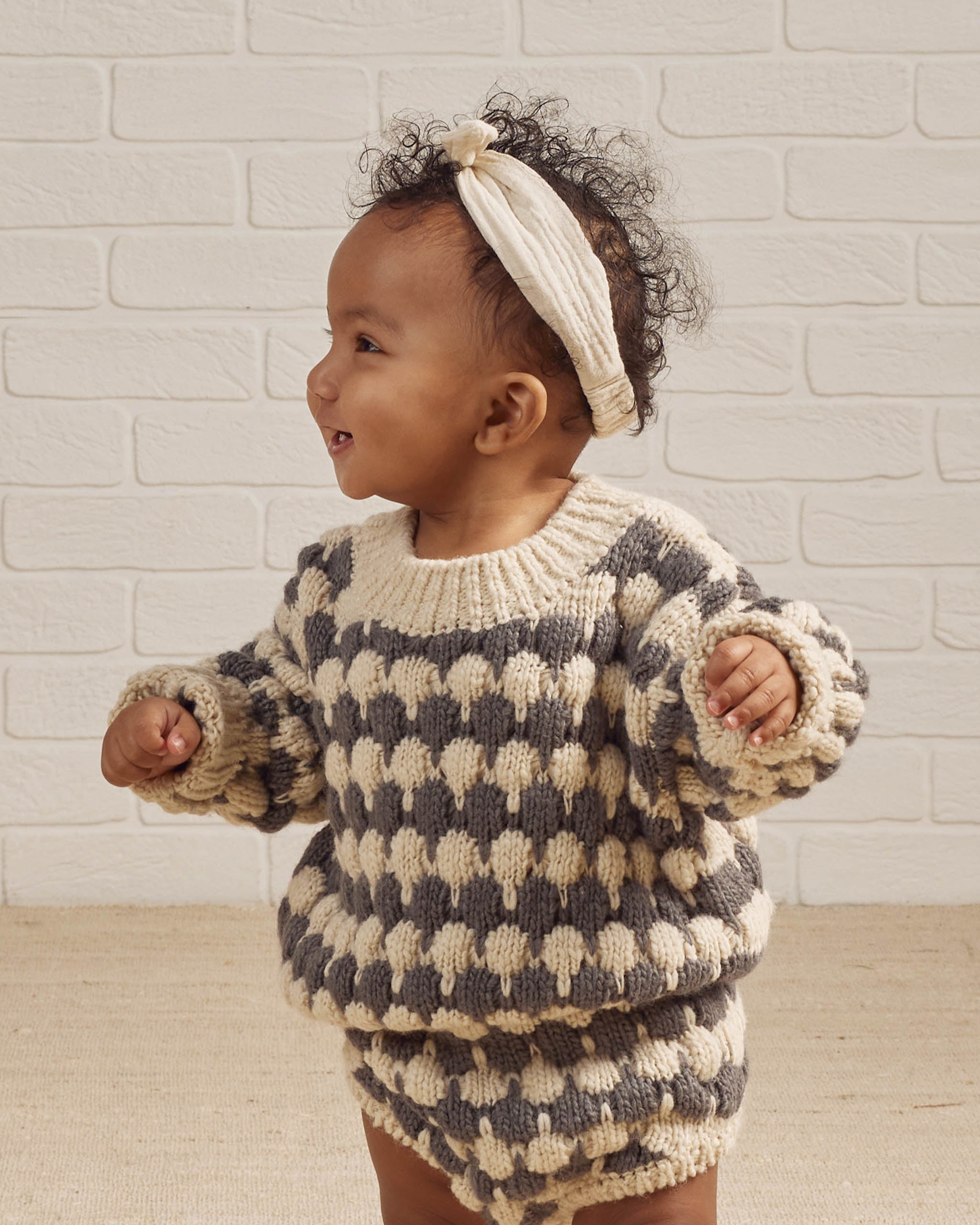 Relaxed Knit Sweater || Slate Stripe - Rylee + Cru | Kids Clothes | Trendy Baby Clothes | Modern Infant Outfits |