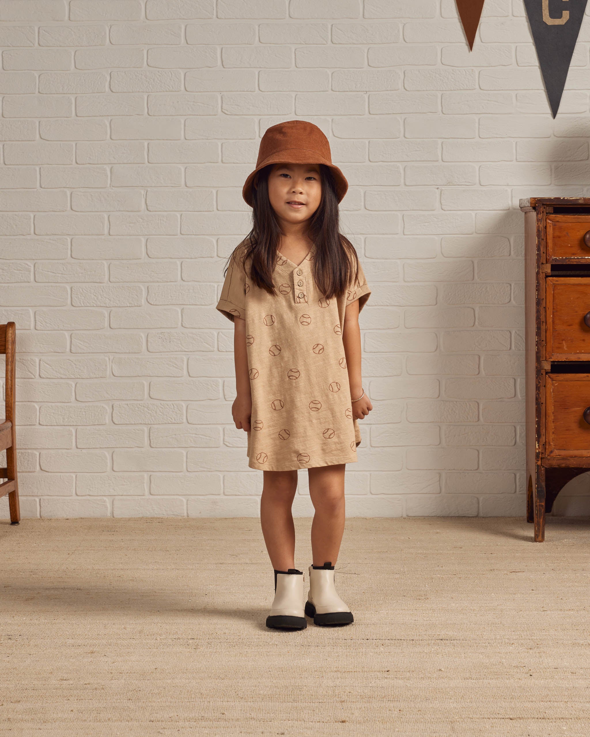 Henley Shirt Dress || Baseball - Rylee + Cru | Kids Clothes | Trendy Baby Clothes | Modern Infant Outfits |