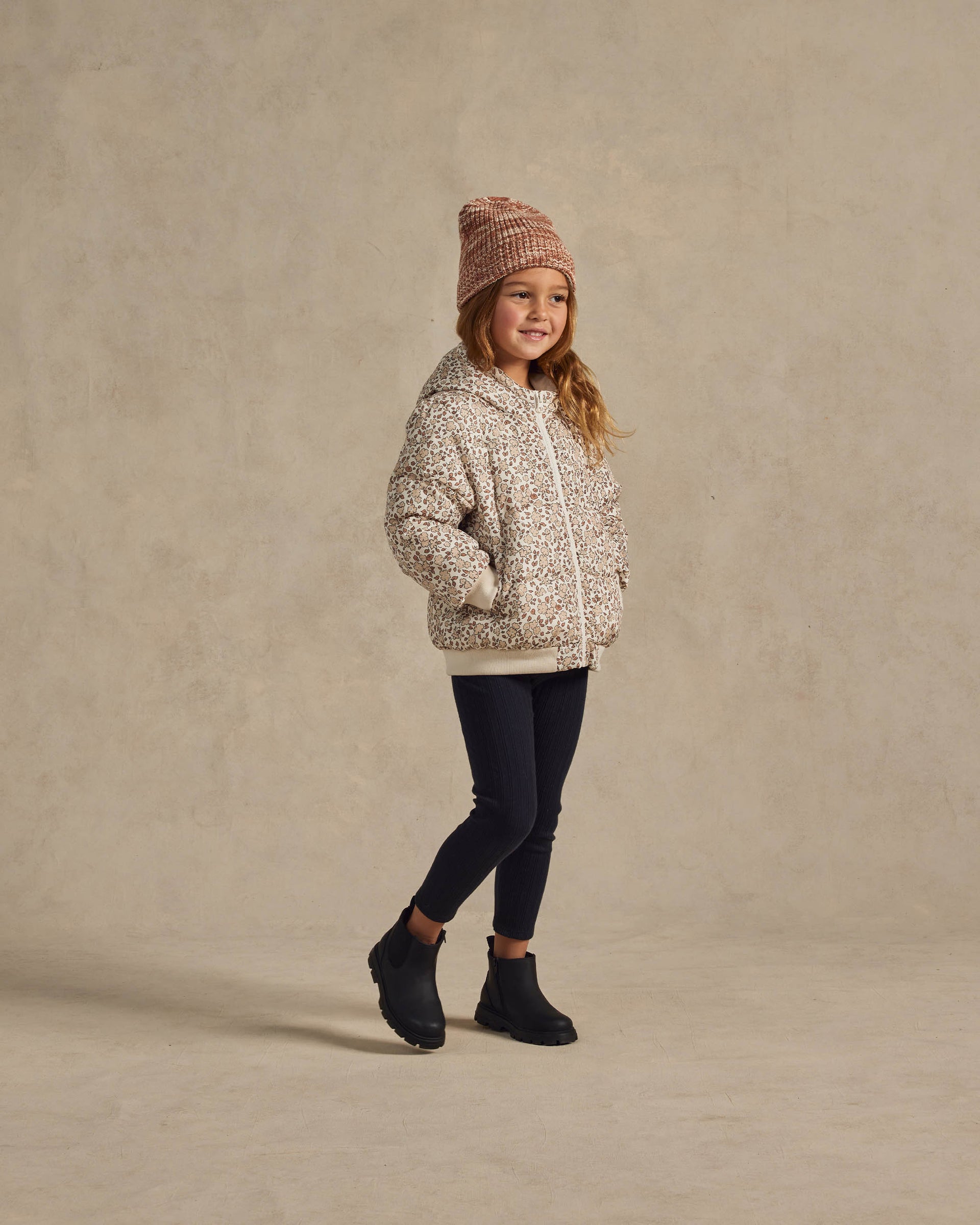Rylee + Cru Puffer Jacket in Brick Moons