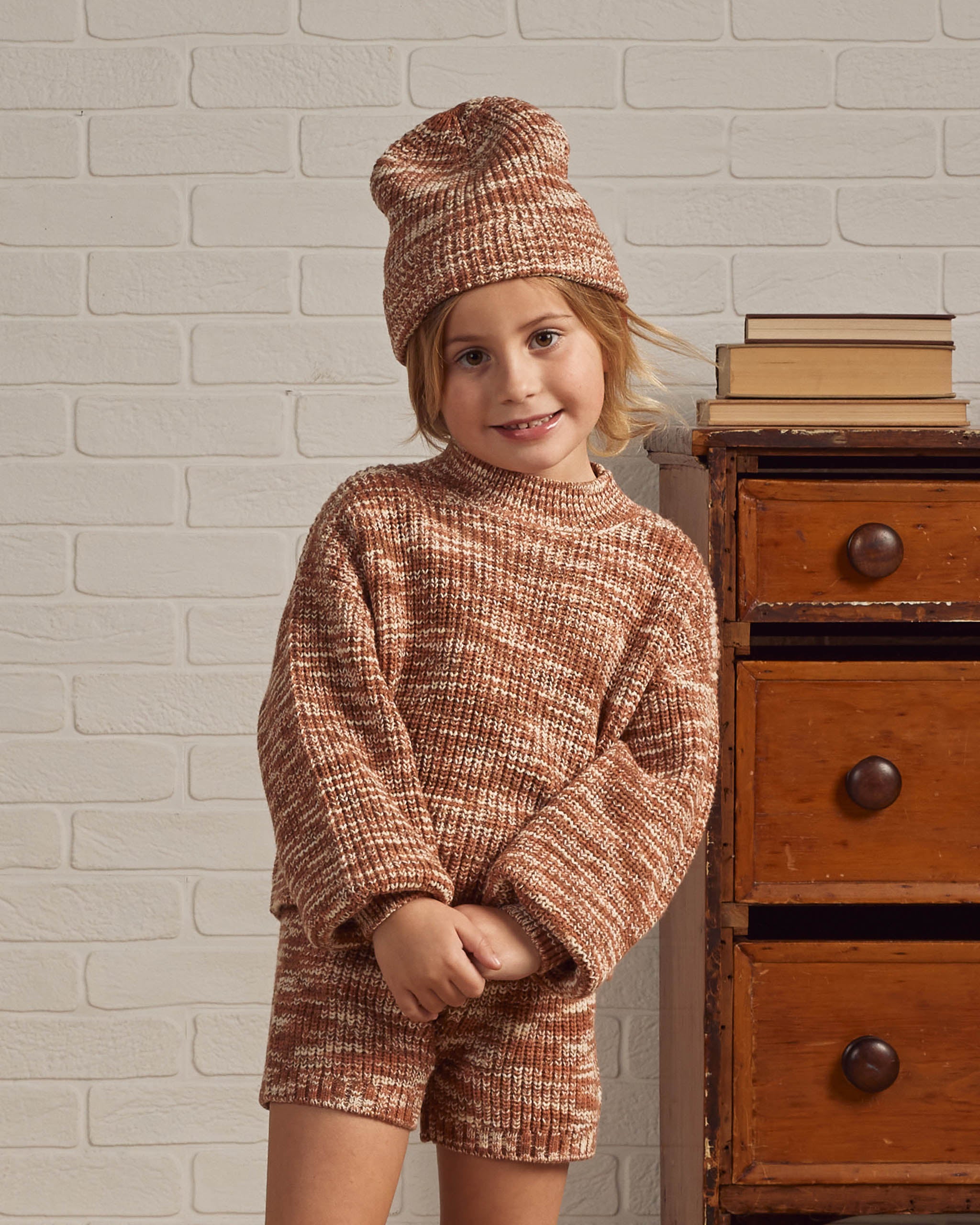 Knit Sweater || Heathered Spice - Rylee + Cru | Kids Clothes | Trendy Baby Clothes | Modern Infant Outfits |